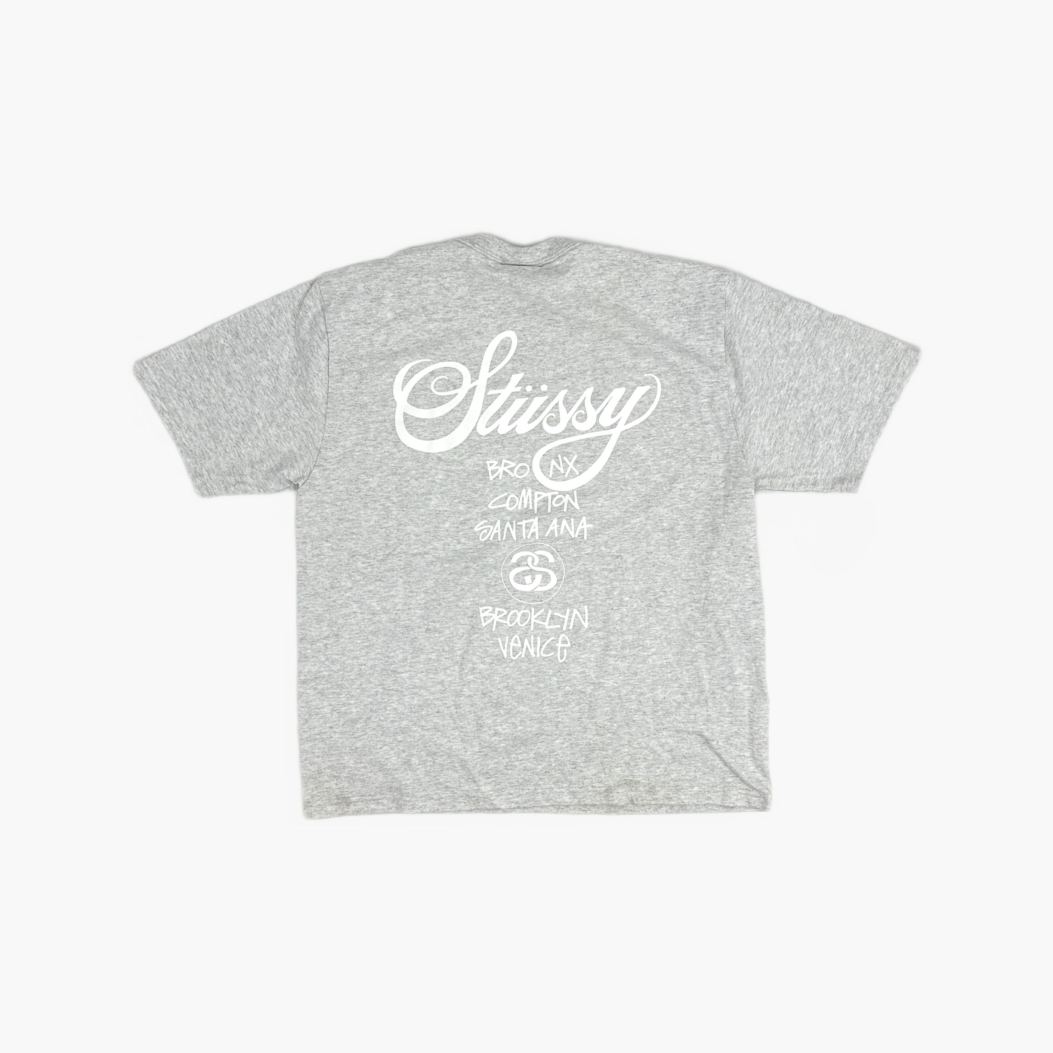 Stussy Stussy World Tour Logo T-Shirt Gray Size L Size US L / EU 52-54 / 3 - 2 Thumbnail