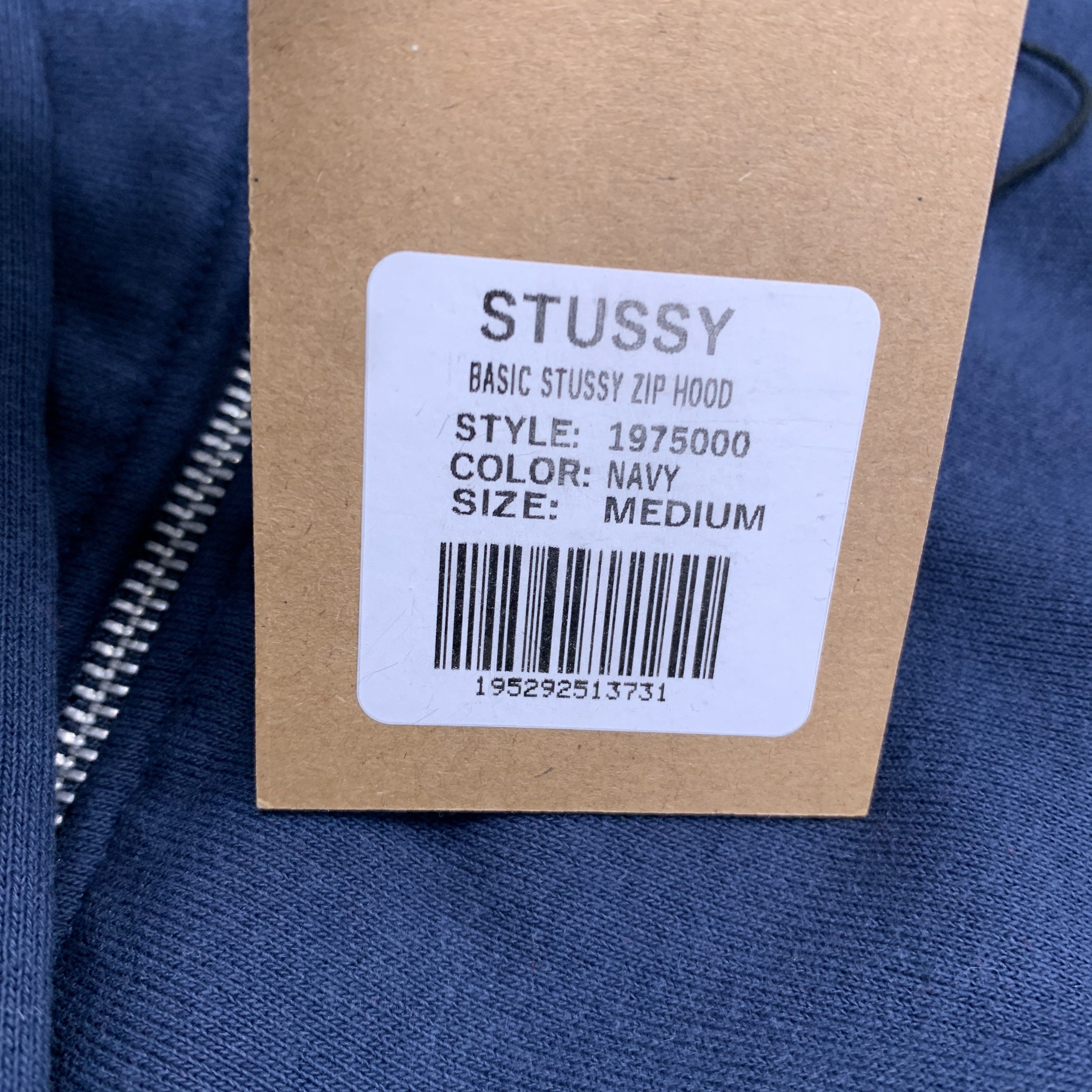 Stussy Stussy Logo Zip Hoodie Navy Size M Size US M / EU 48-50 / 2 - 4 Thumbnail
