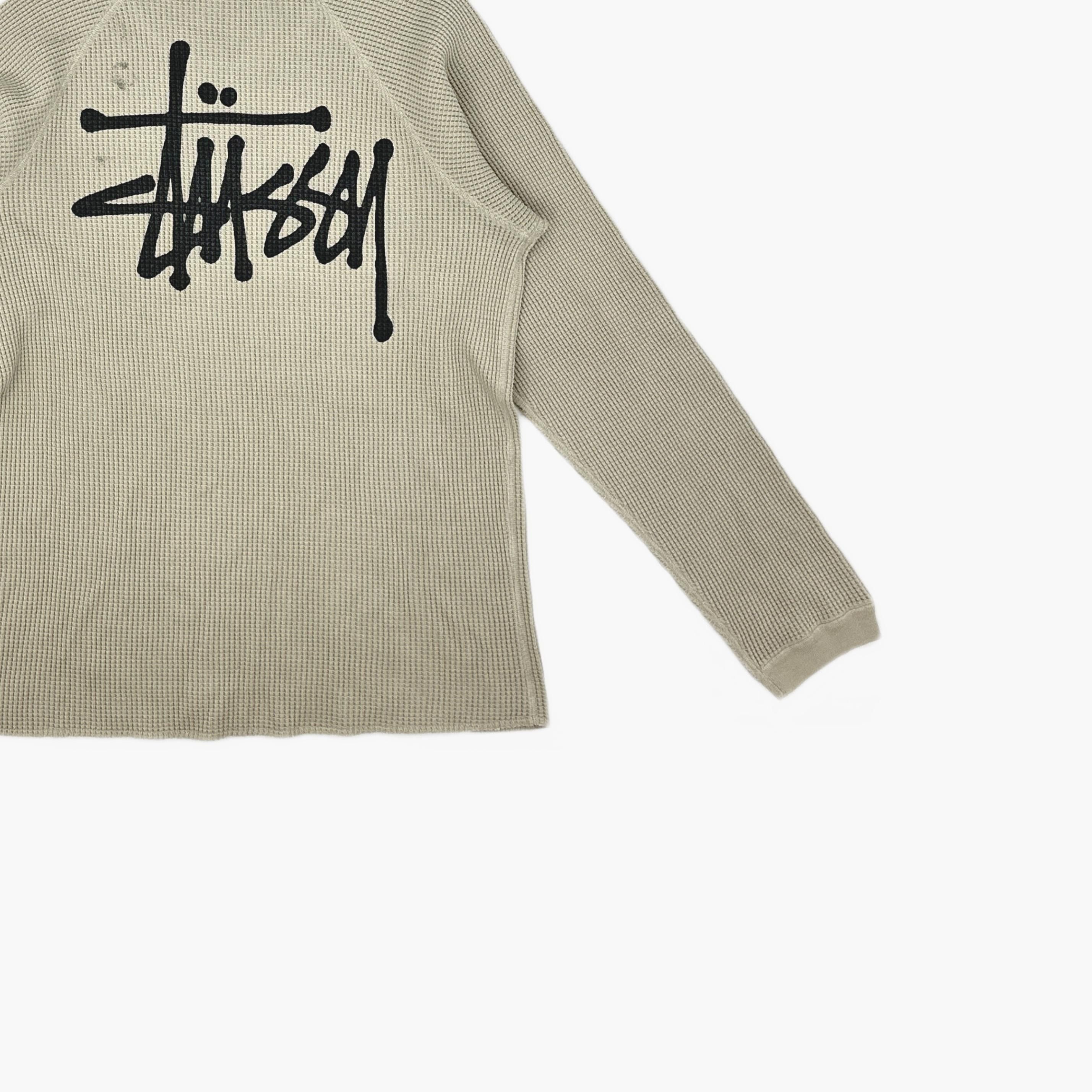 Stussy Stussy Logo Waffle Knit Long Sleeve T-Shirt Size M Size US M / EU 48-50 / 2 - 5 Thumbnail