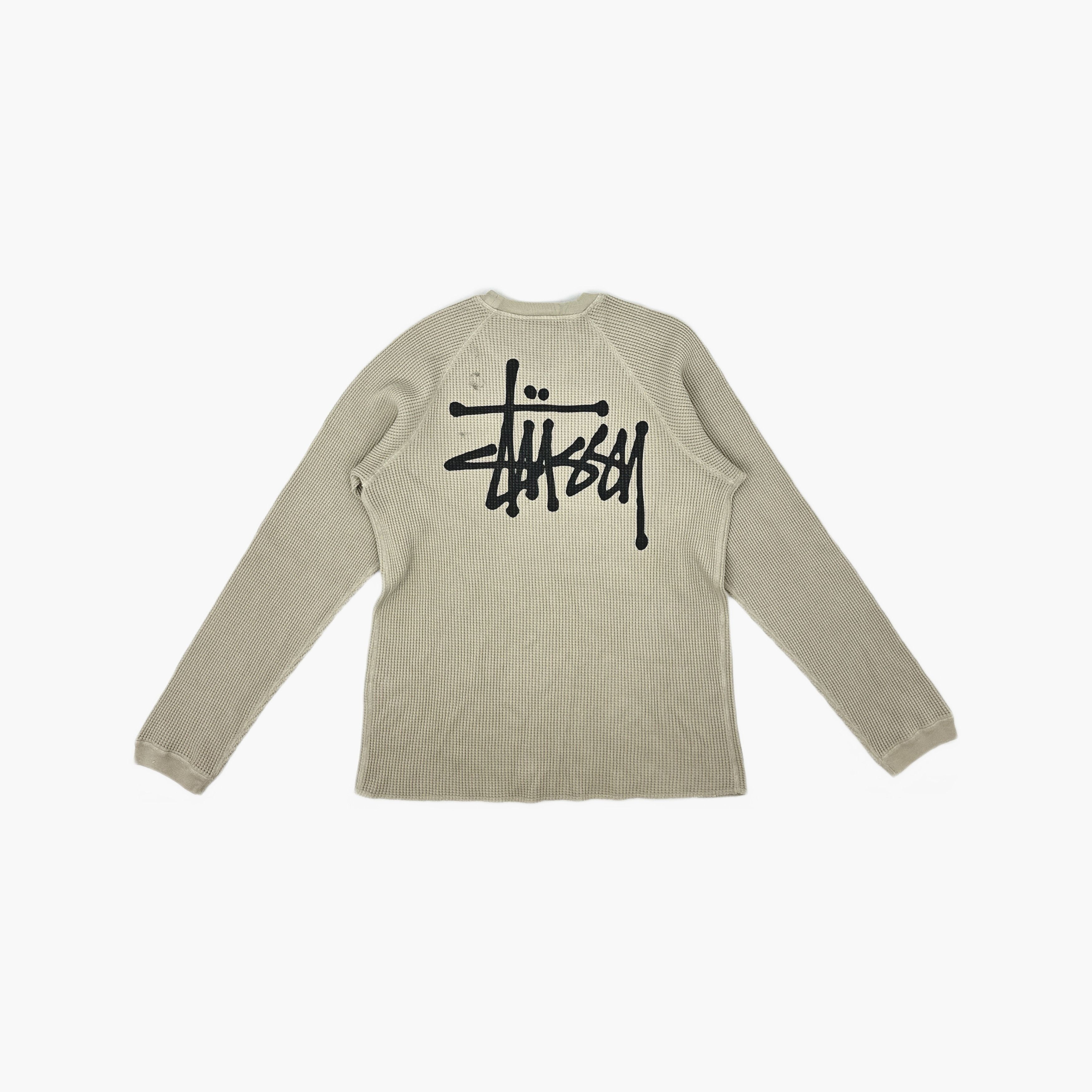 Stussy Stussy Logo Waffle Knit Long Sleeve T-Shirt Size M Size US M / EU 48-50 / 2 - 2 Thumbnail