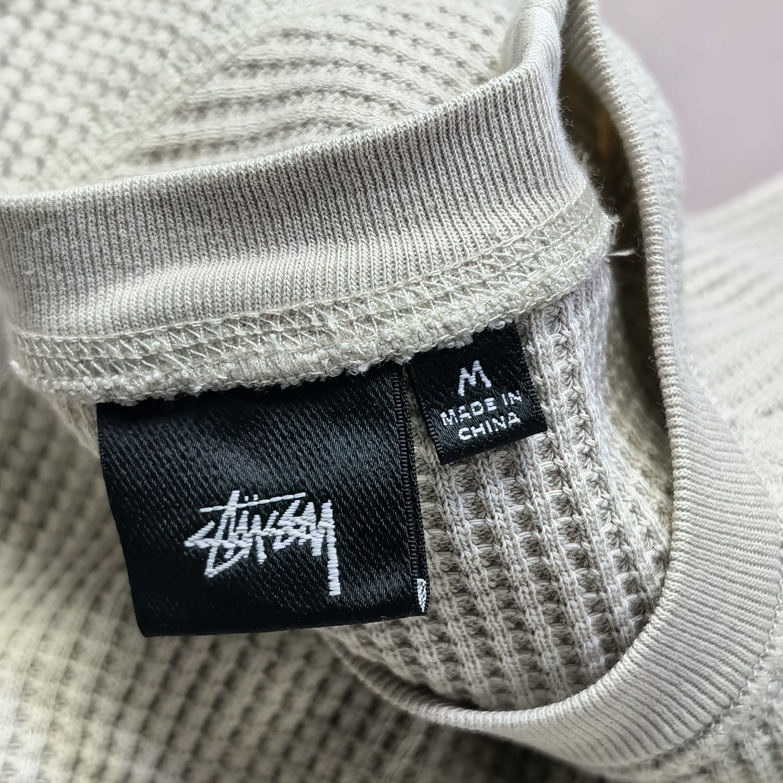 Stussy Stussy Logo Waffle Knit Long Sleeve T-Shirt Size M Size US M / EU 48-50 / 2 - 14 Thumbnail