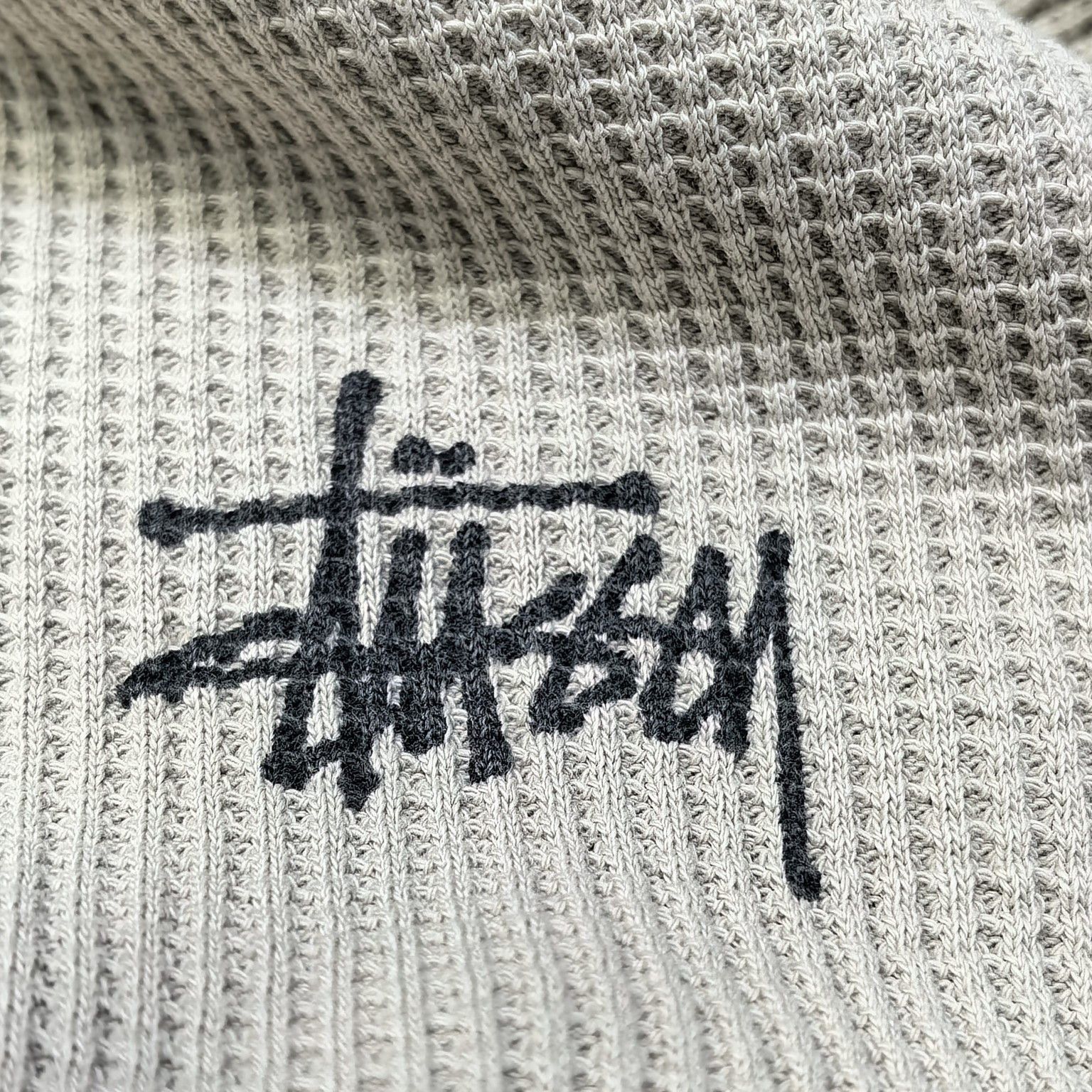 Stussy Stussy Logo Waffle Knit Long Sleeve T-Shirt Size M Size US M / EU 48-50 / 2 - 13 Thumbnail
