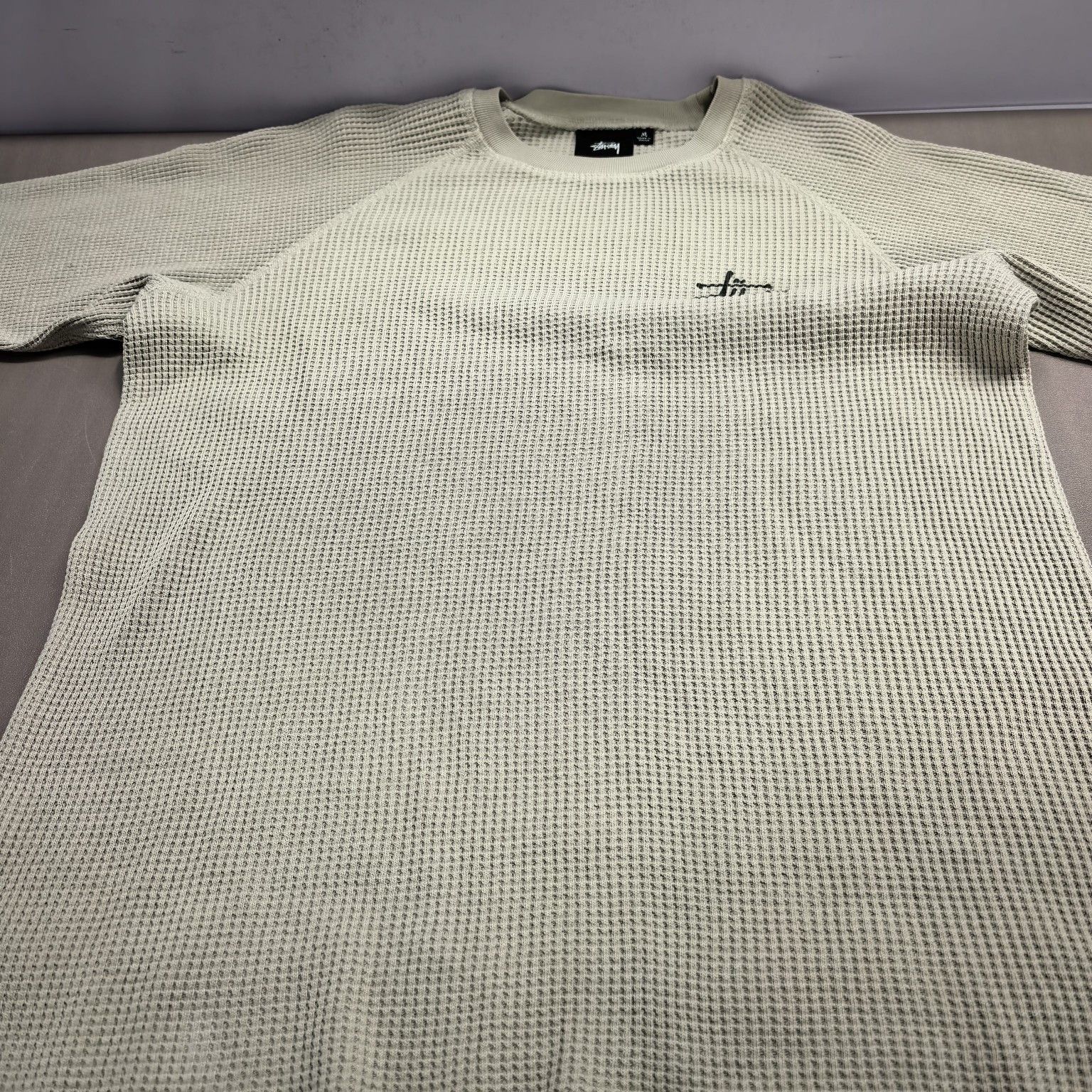 Stussy Stussy Logo Waffle Knit Long Sleeve T-Shirt Size M Size US M / EU 48-50 / 2 - 17 Thumbnail