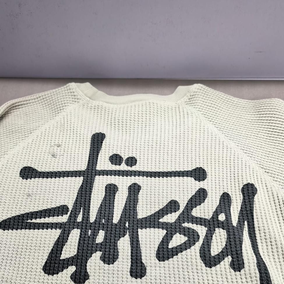 Stussy Stussy Logo Waffle Knit Long Sleeve T-Shirt Size M Size US M / EU 48-50 / 2 - 9 Thumbnail