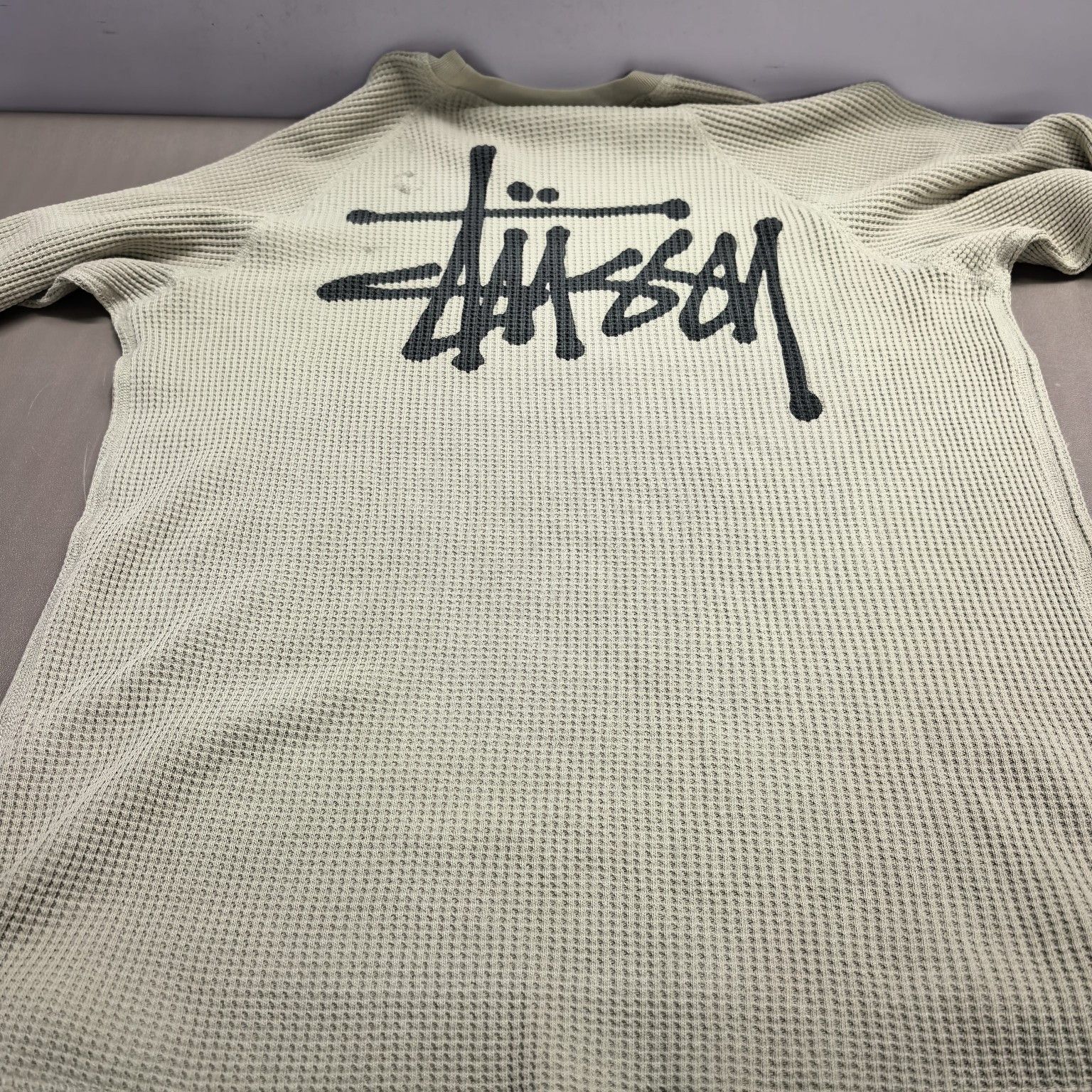 Stussy Stussy Logo Waffle Knit Long Sleeve T-Shirt Size M Size US M / EU 48-50 / 2 - 18 Thumbnail