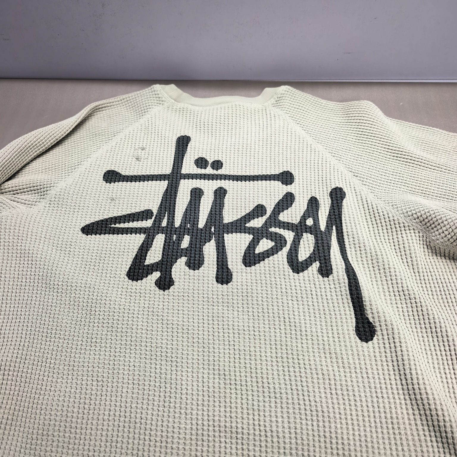 Stussy Stussy Logo Waffle Knit Long Sleeve T-Shirt Size M Size US M / EU 48-50 / 2 - 8 Thumbnail
