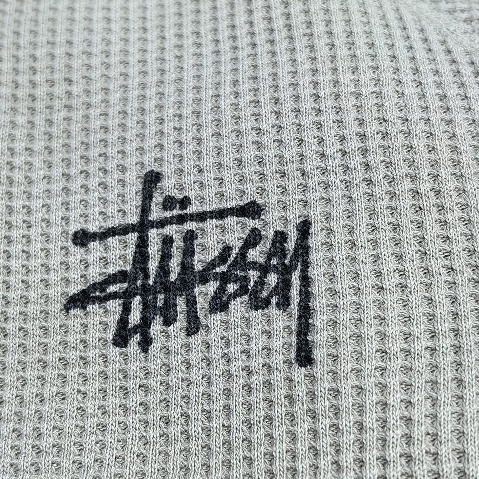 Stussy Stussy Logo Waffle Knit Long Sleeve T-Shirt Size M Size US M / EU 48-50 / 2 - 7 Thumbnail