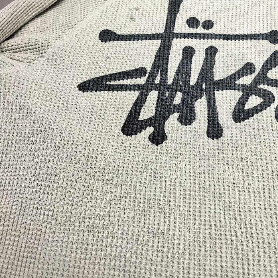 Stussy Stussy Logo Waffle Knit Long Sleeve T-Shirt Size M Size US M / EU 48-50 / 2 - 10 Thumbnail