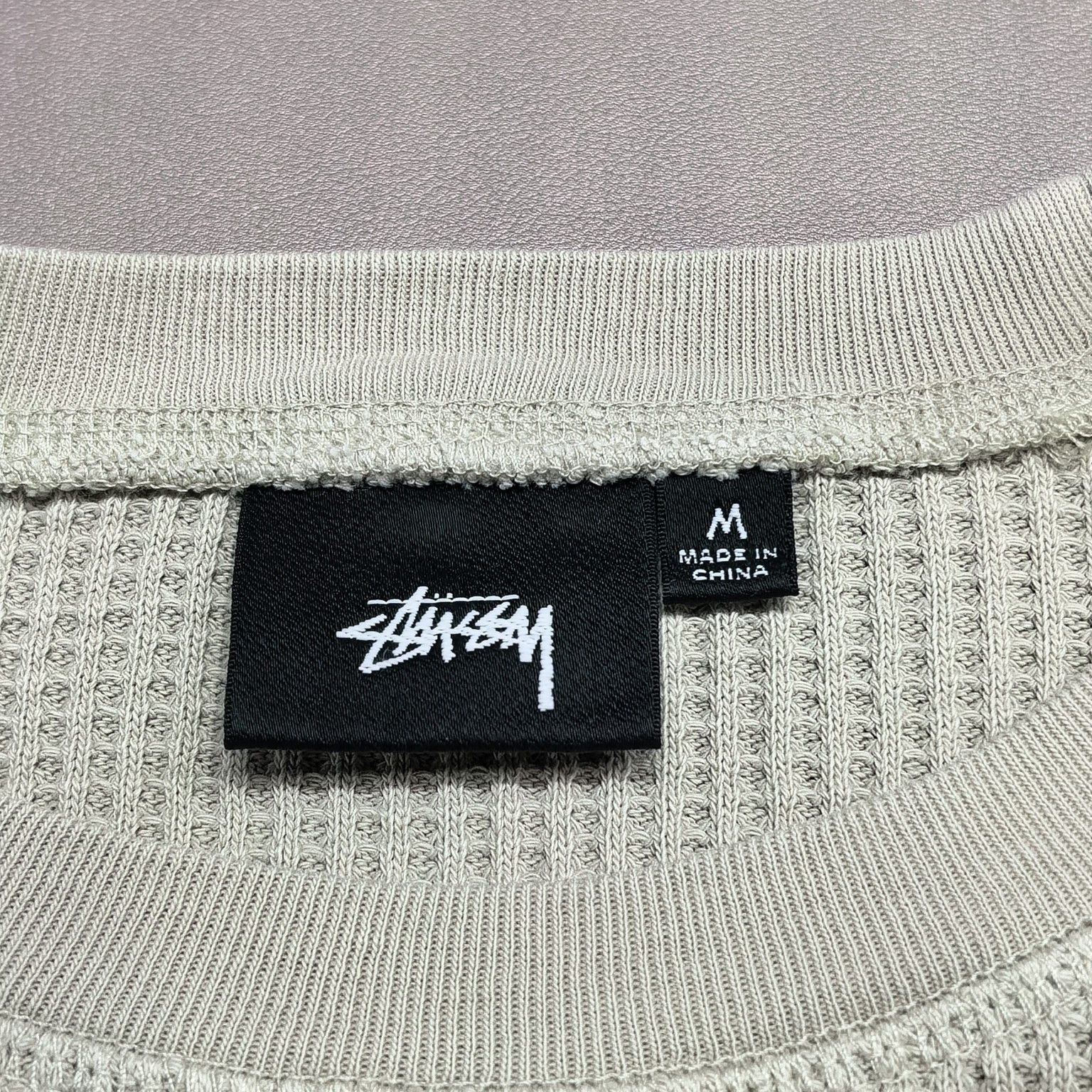 Stussy Stussy Logo Waffle Knit Long Sleeve T-Shirt Size M Size US M / EU 48-50 / 2 - 6 Thumbnail