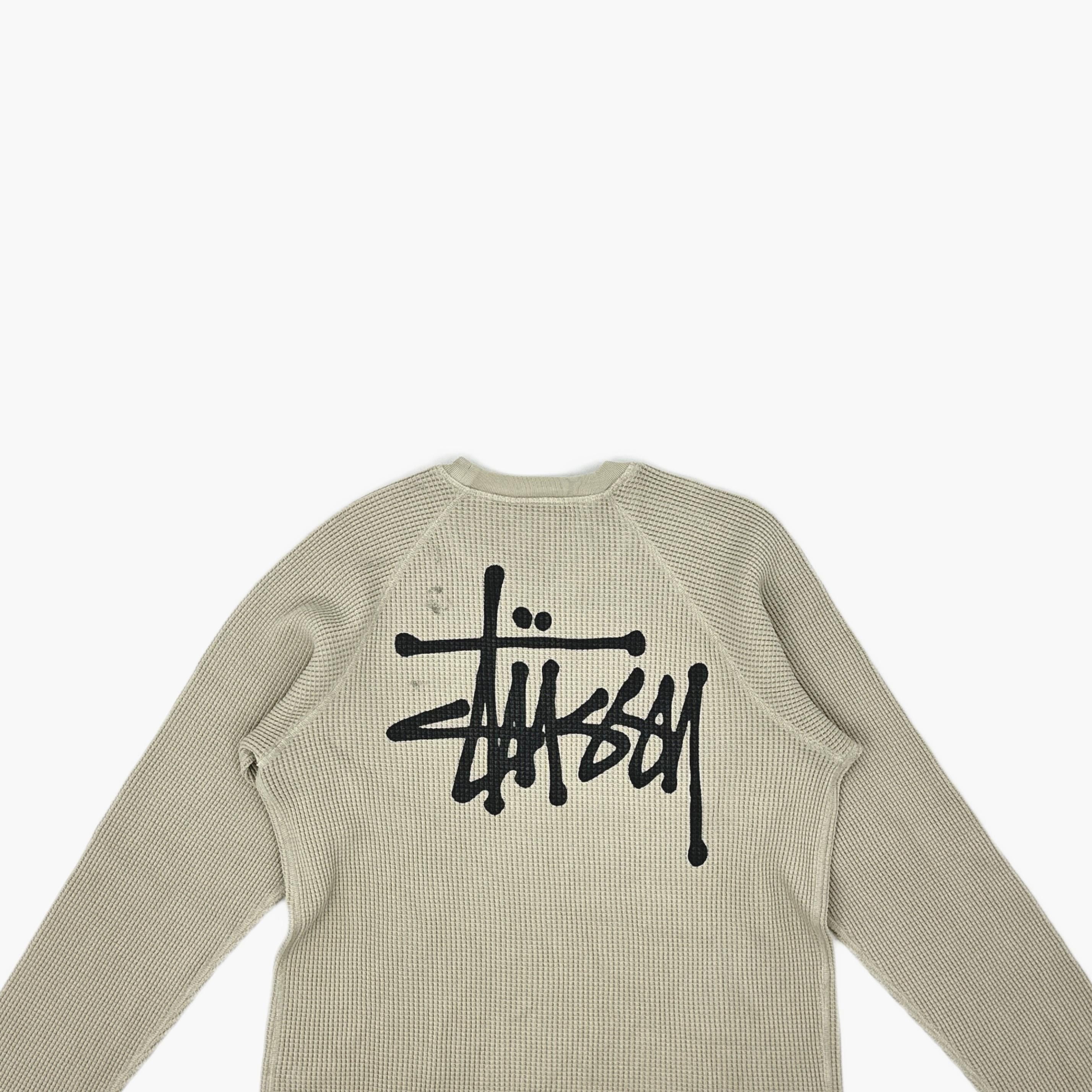 Stussy Stussy Logo Waffle Knit Long Sleeve T-Shirt Size M Size US M / EU 48-50 / 2 - 3 Thumbnail