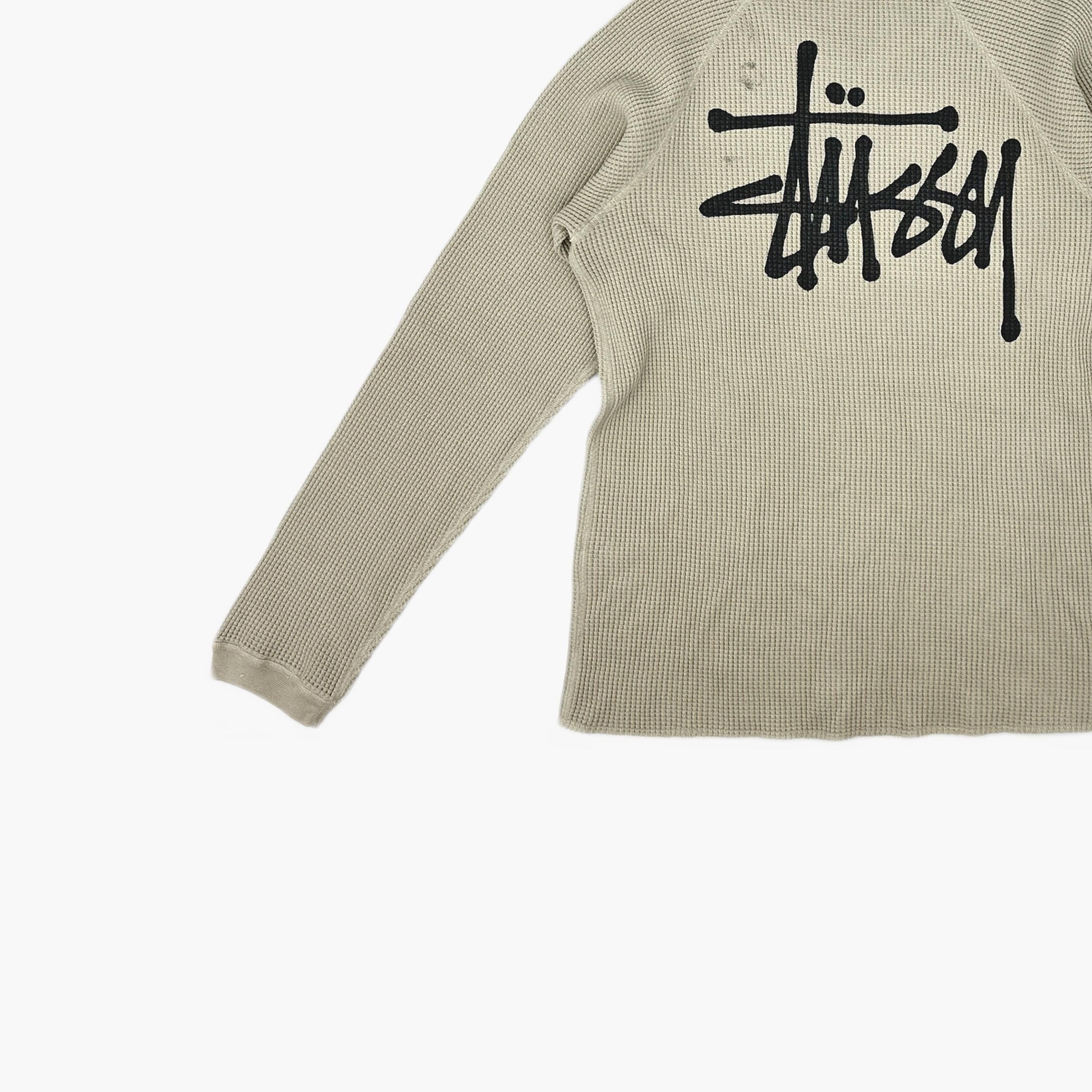 Stussy Stussy Logo Waffle Knit Long Sleeve T-Shirt Size M Size US M / EU 48-50 / 2 - 4 Thumbnail