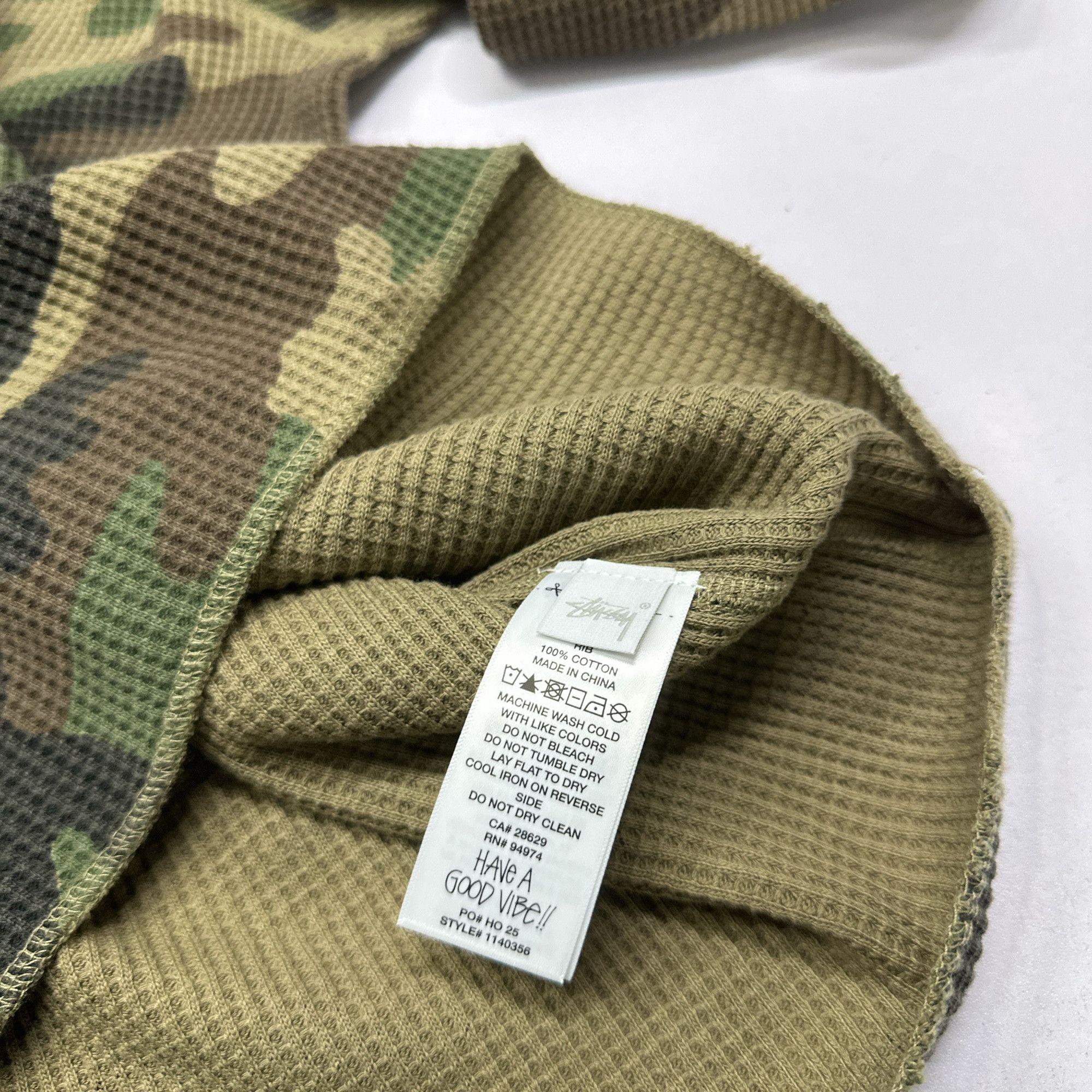 Stussy Stussy Camo Waffle Long Sleeve T-Shirt Size M Size US M / EU 48-50 / 2 - 14 Thumbnail
