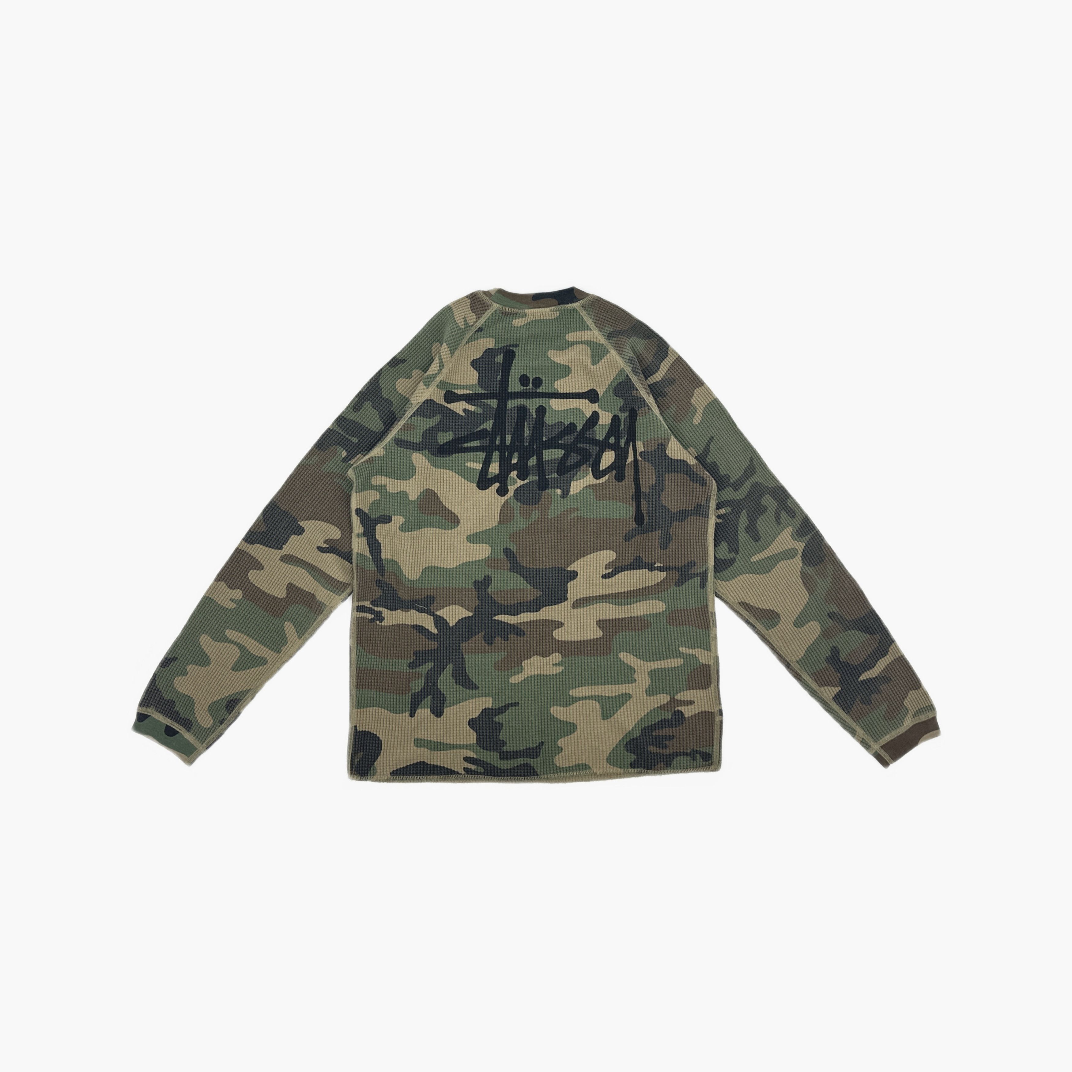 Stussy Stussy Camo Waffle Long Sleeve T-Shirt Size M Size US M / EU 48-50 / 2 - 2 Thumbnail