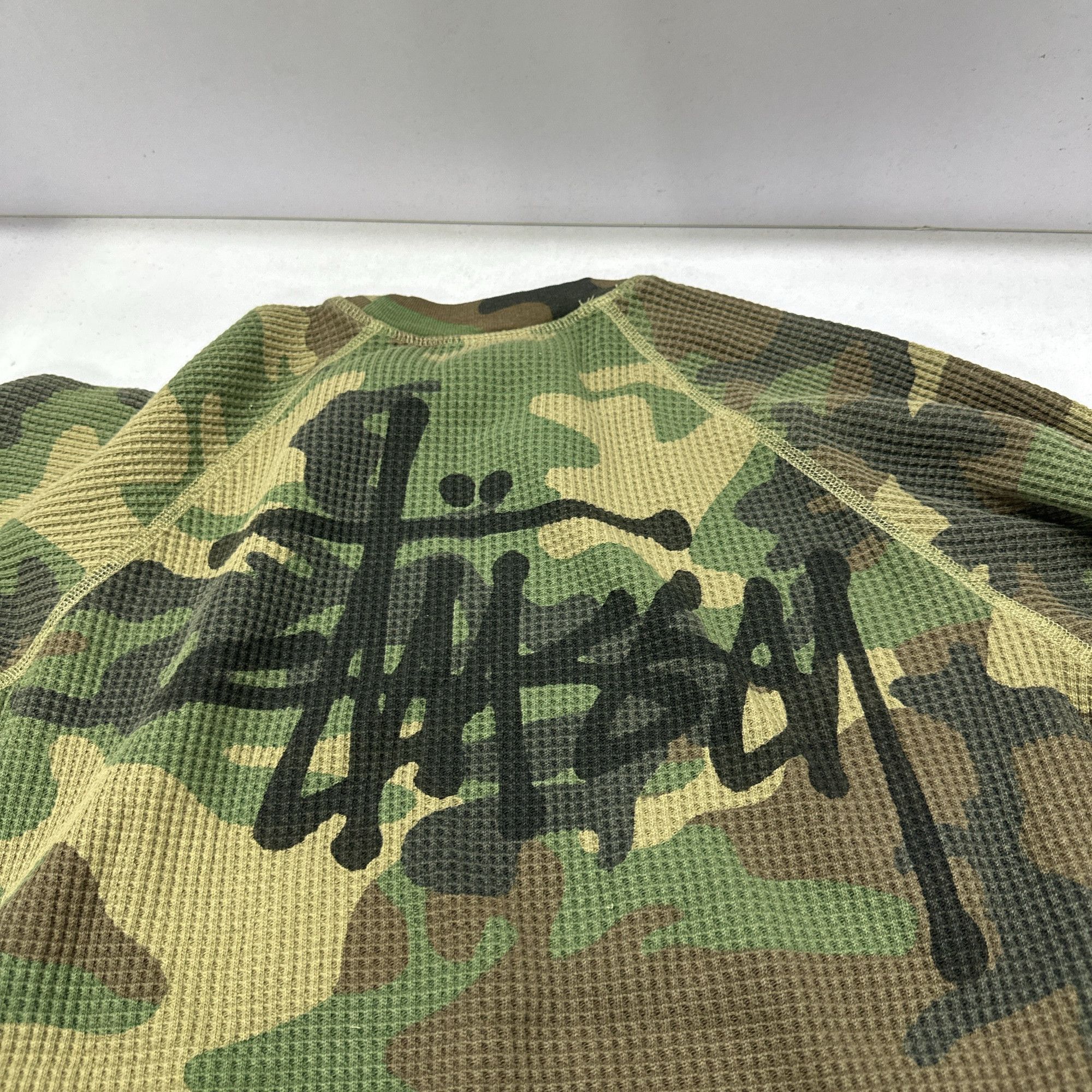 Stussy Stussy Camo Waffle Long Sleeve T-Shirt Size M Size US M / EU 48-50 / 2 - 13 Thumbnail
