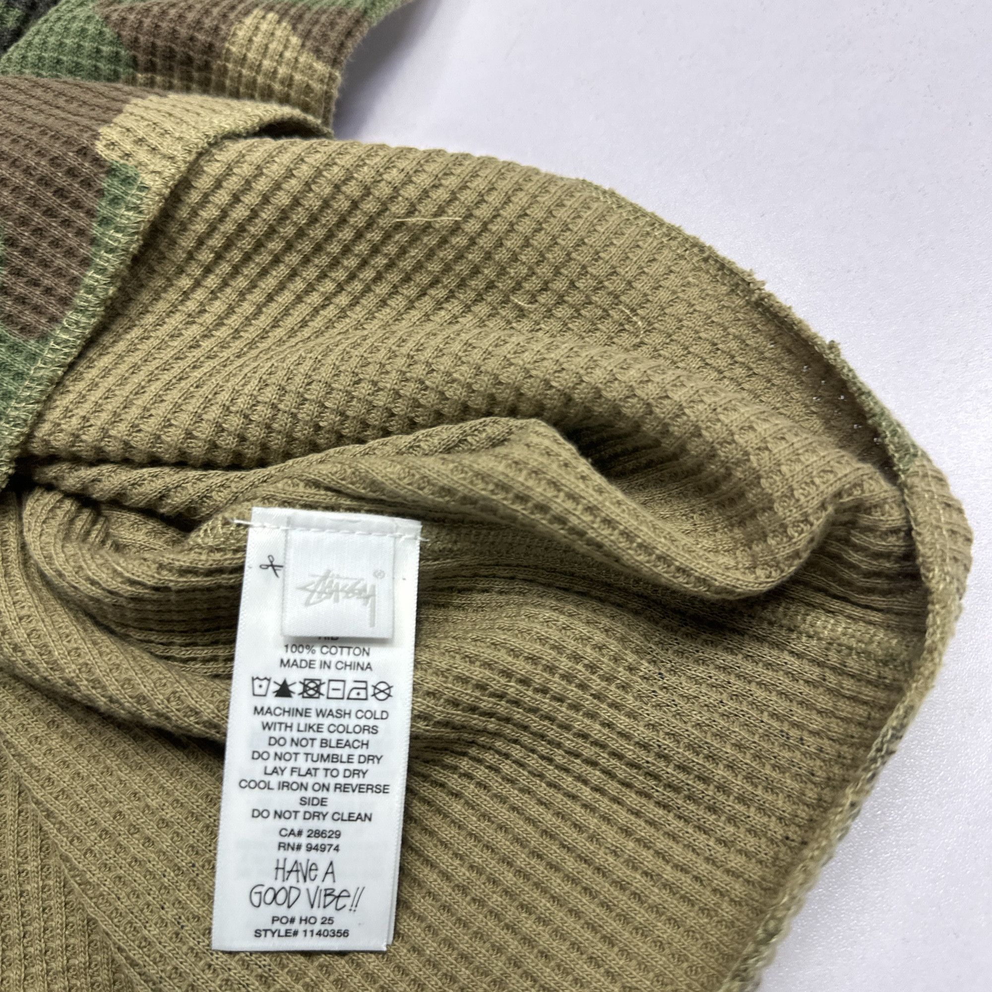 Stussy Stussy Camo Waffle Long Sleeve T-Shirt Size M Size US M / EU 48-50 / 2 - 7 Thumbnail