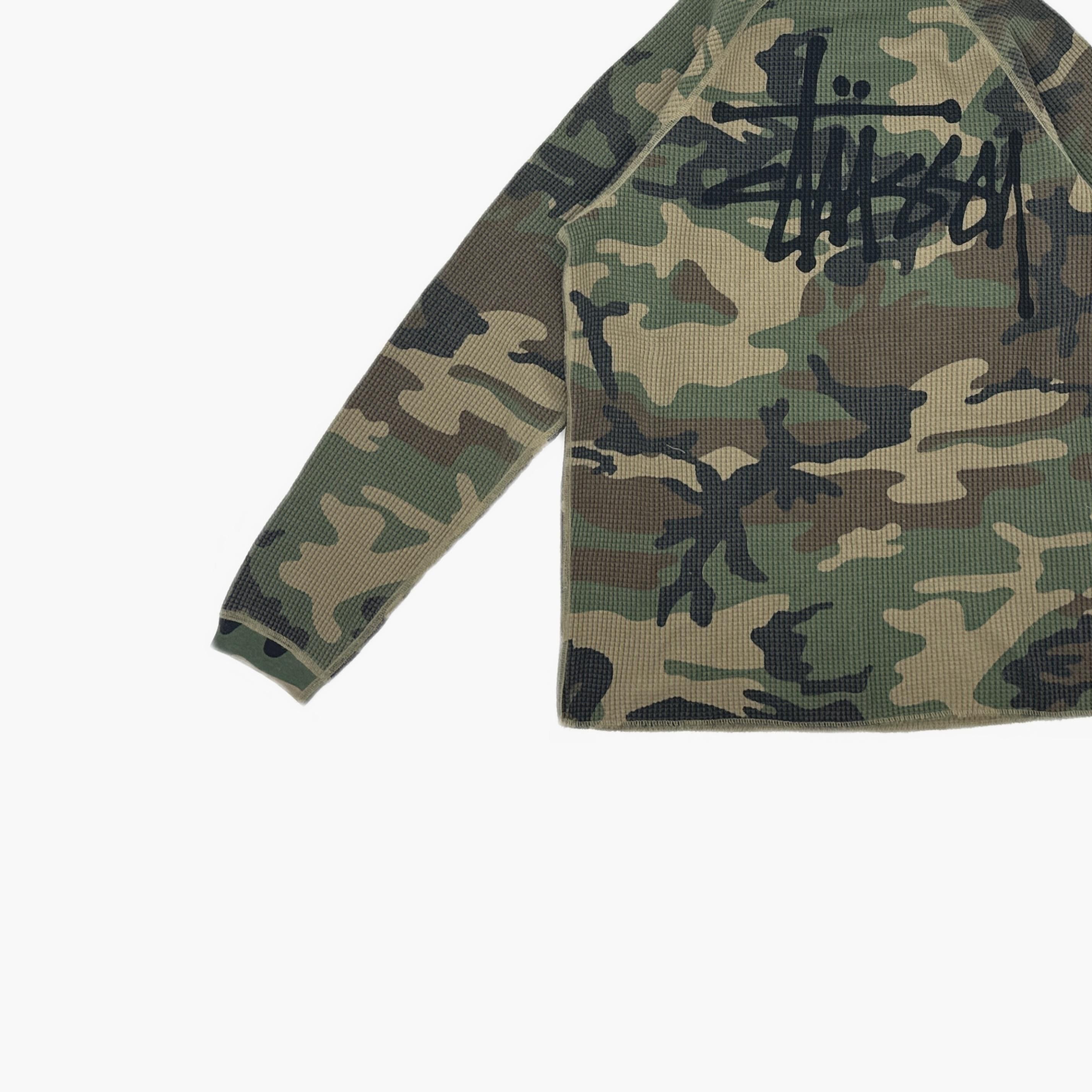 Stussy Stussy Camo Waffle Long Sleeve T-Shirt Size M Size US M / EU 48-50 / 2 - 4 Thumbnail