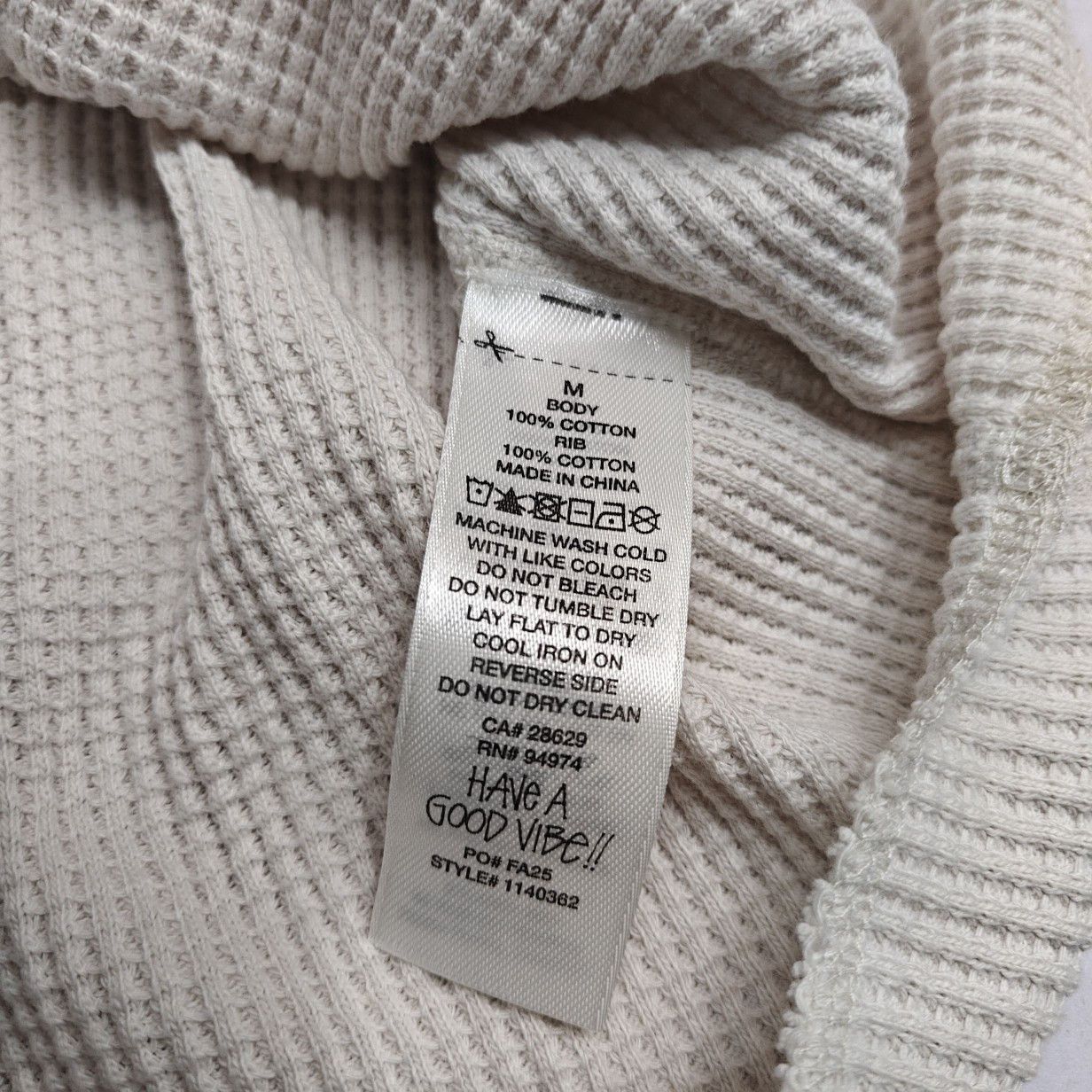 Stussy Stussy Waffle Thermal Long Sleeve T-Shirt Size M Size US M / EU 48-50 / 2 - 3 Thumbnail