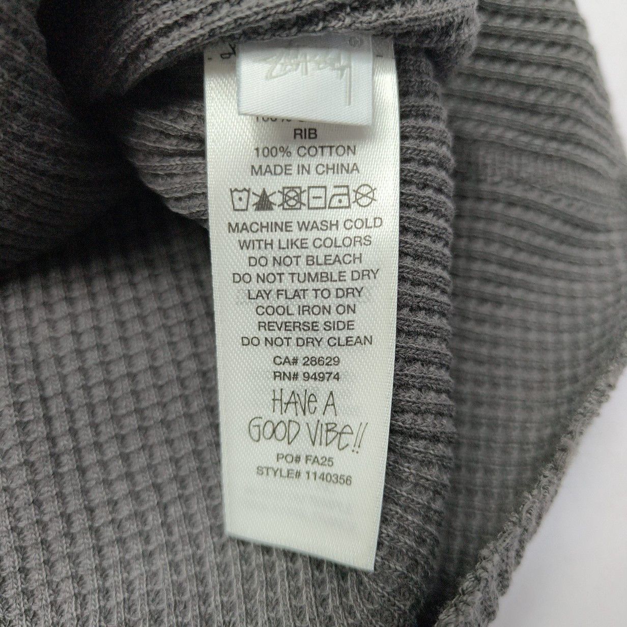 Stussy Stussy Waffle Logo Long Sleeve T-Shirt Size S Size US S / EU 44-46 / 1 - 6 Thumbnail