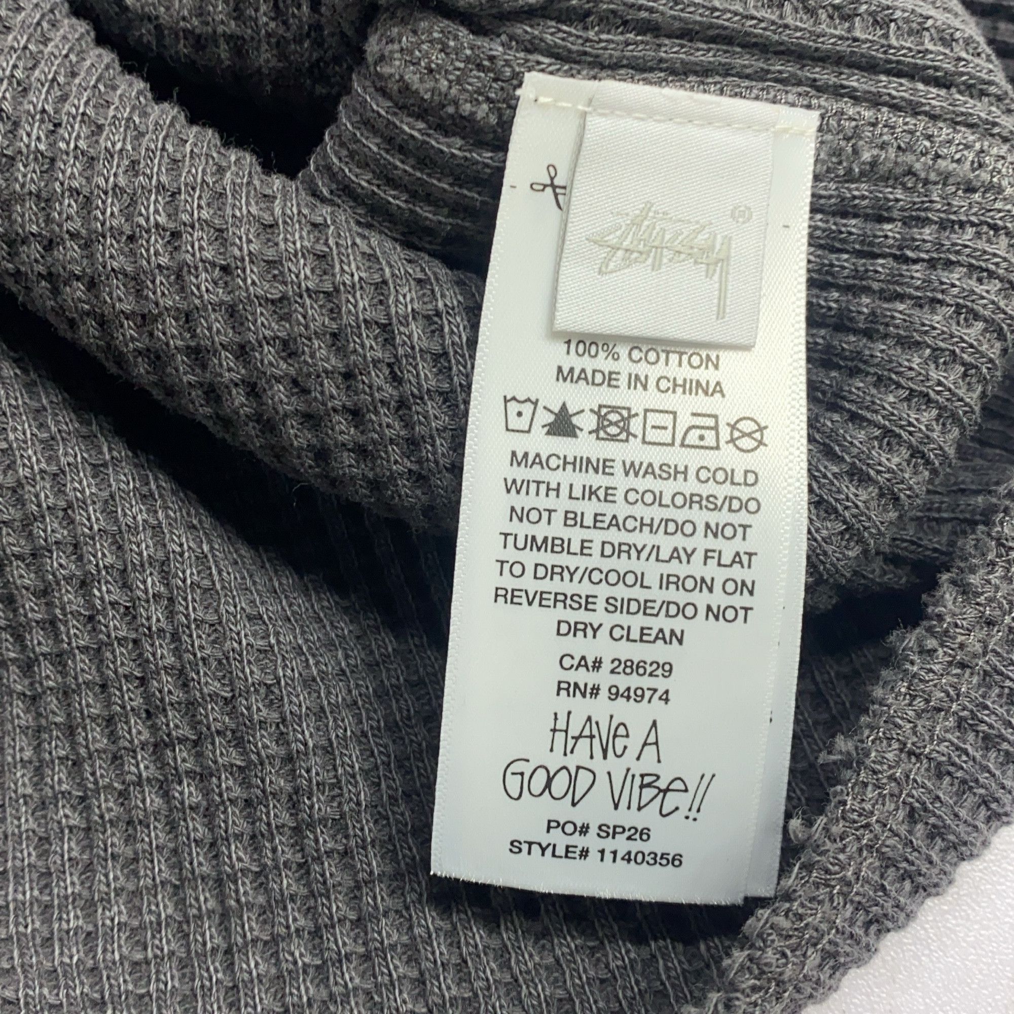 Stussy Stussy Waffle Thermal Logo Long Sleeve Tee Size XS Size US XS / EU 42 / 0 - 5 Thumbnail