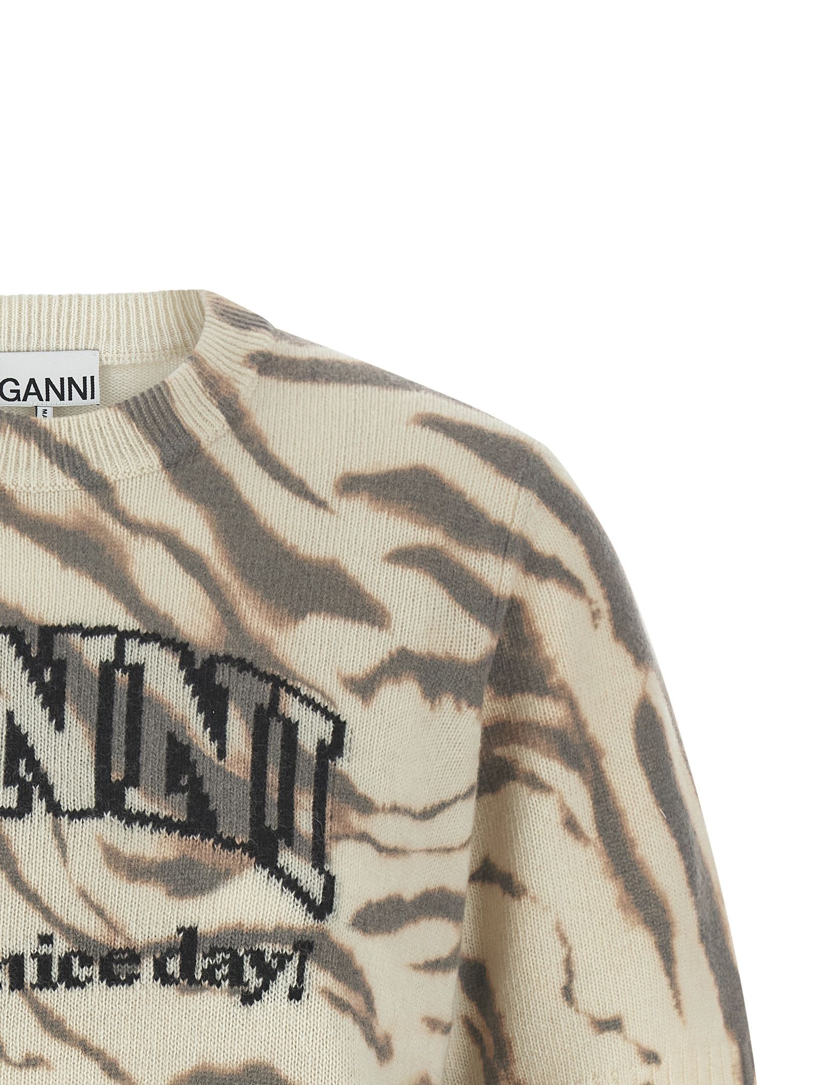 Ganni Logo Intarsia Sweater Size S / US 4 / IT 40 - 3 Thumbnail