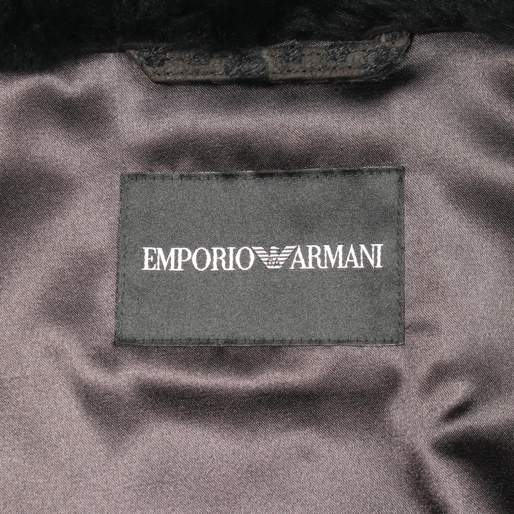 Emporio Armani Emporio Armani Emporio Armani Harako Leather Jacket Leather Outerwear Z1R09PZ1P16 DUTY FREE for USA Size ONE SIZE - 3 Thumbnail