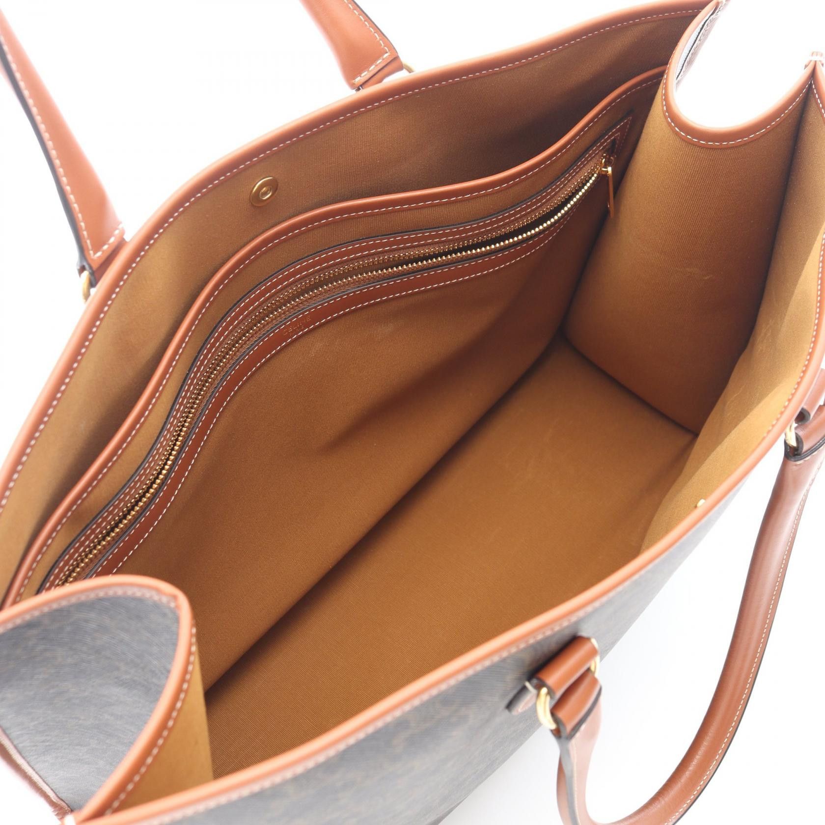 Celine Celine Celine Horizontal Cabas Triomphe Coated Canvas Tote Bag Textile Tote Bag 197912 DUTY FREE for USA Size ONE SIZE - 3 Thumbnail