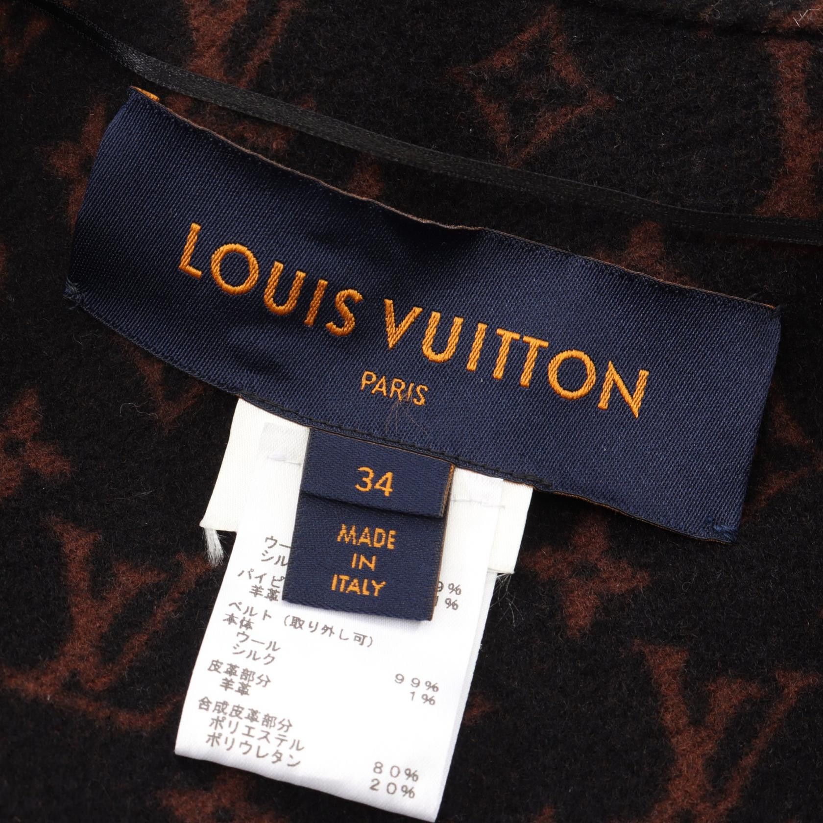 Louis Vuitton Louis Vuitton Louis Vuitton Hooded Wrap Cape Wool Silk Coat Textile Outerwear DUTY FREE for USA Size ONE SIZE - 3 Thumbnail
