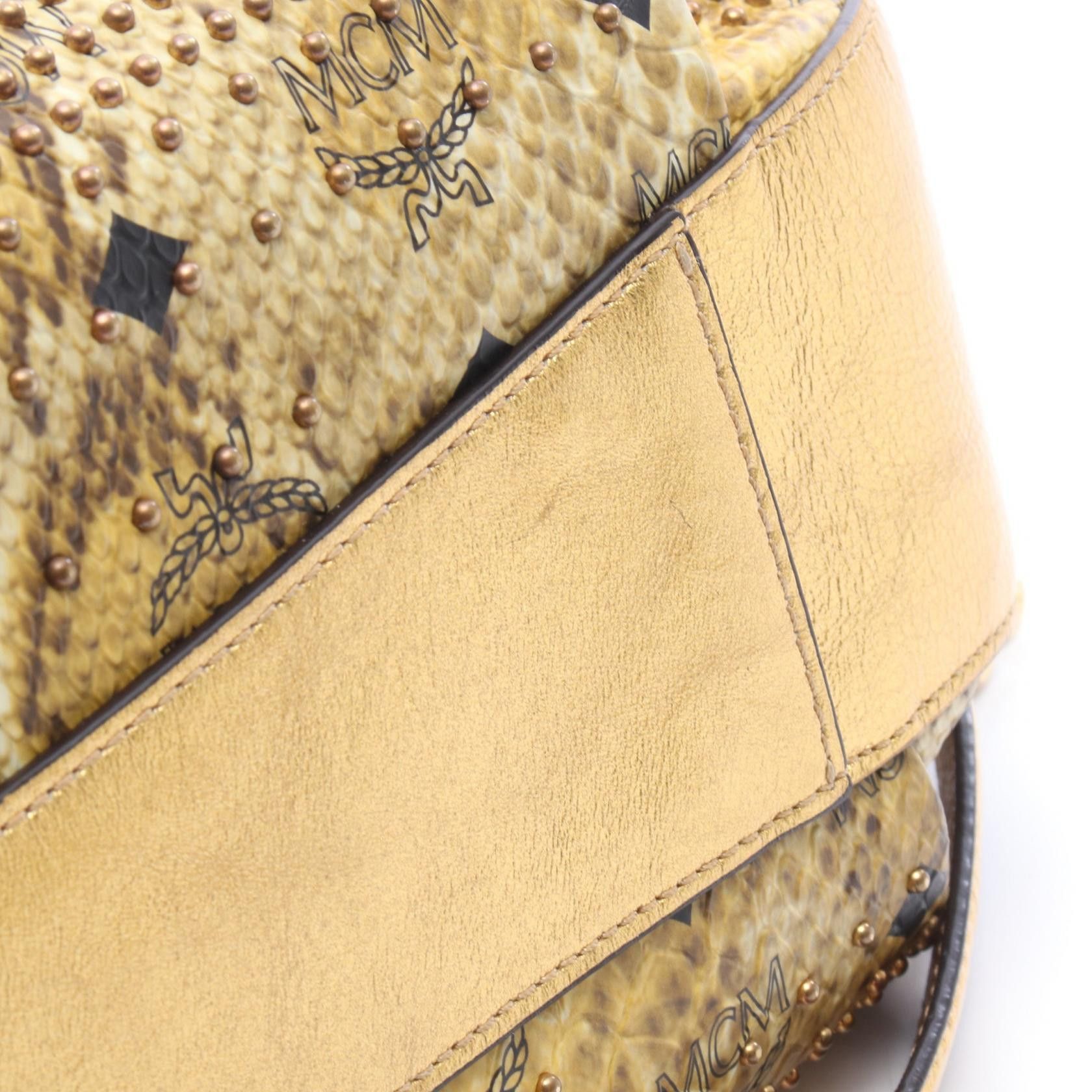 MCM MCM MCM Visetos Python Embossed PVC Coated Canvas 2way Tote Bag Plastic / Synthetic Tote Bag MWD35VG02YW001 DUTY FREE for USA Size ONE SIZE - 7 Thumbnail