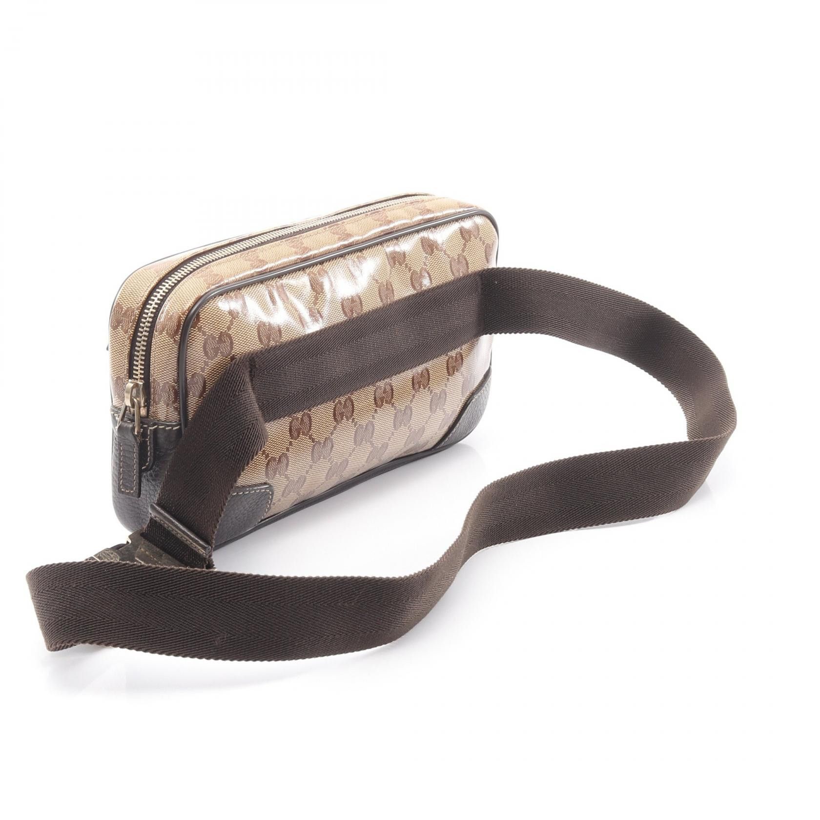 Gucci Gucci Gucci GG Crystal PVC Coated Canvas Leather Waist Bag Plastic / Synthetic Belt Bag 336672 DUTY FREE for USA Size ONE SIZE - 2 Thumbnail