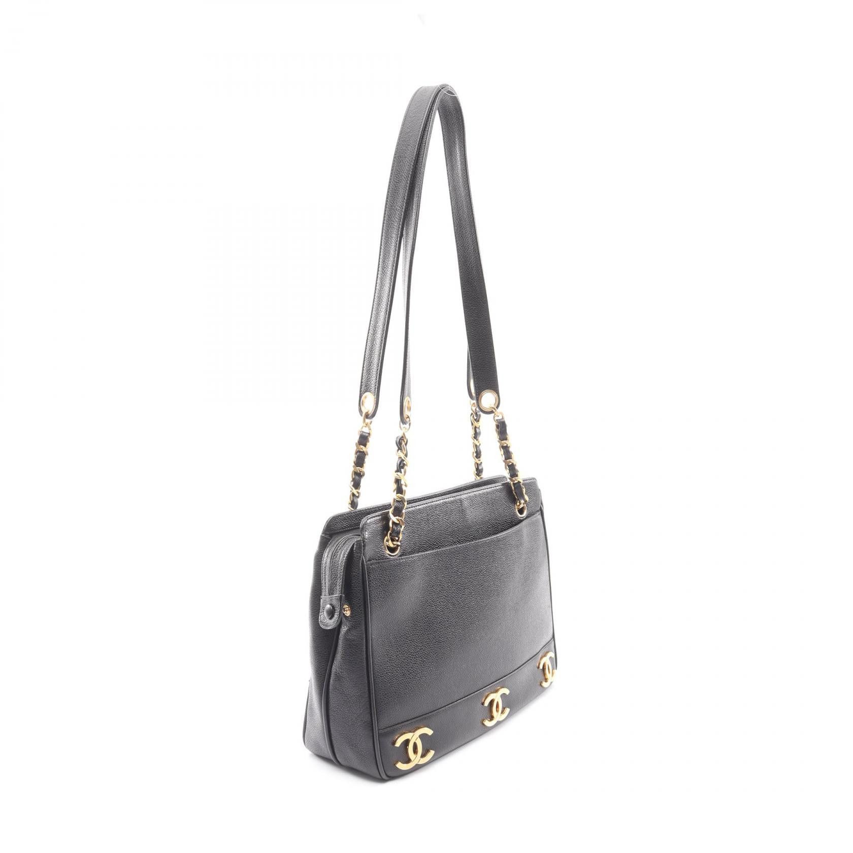 Chanel Chanel Chanel Triple Coco Mark Calf Tote Bag Leather Tote Bag DUTY FREE for USA Size ONE SIZE - 2 Thumbnail