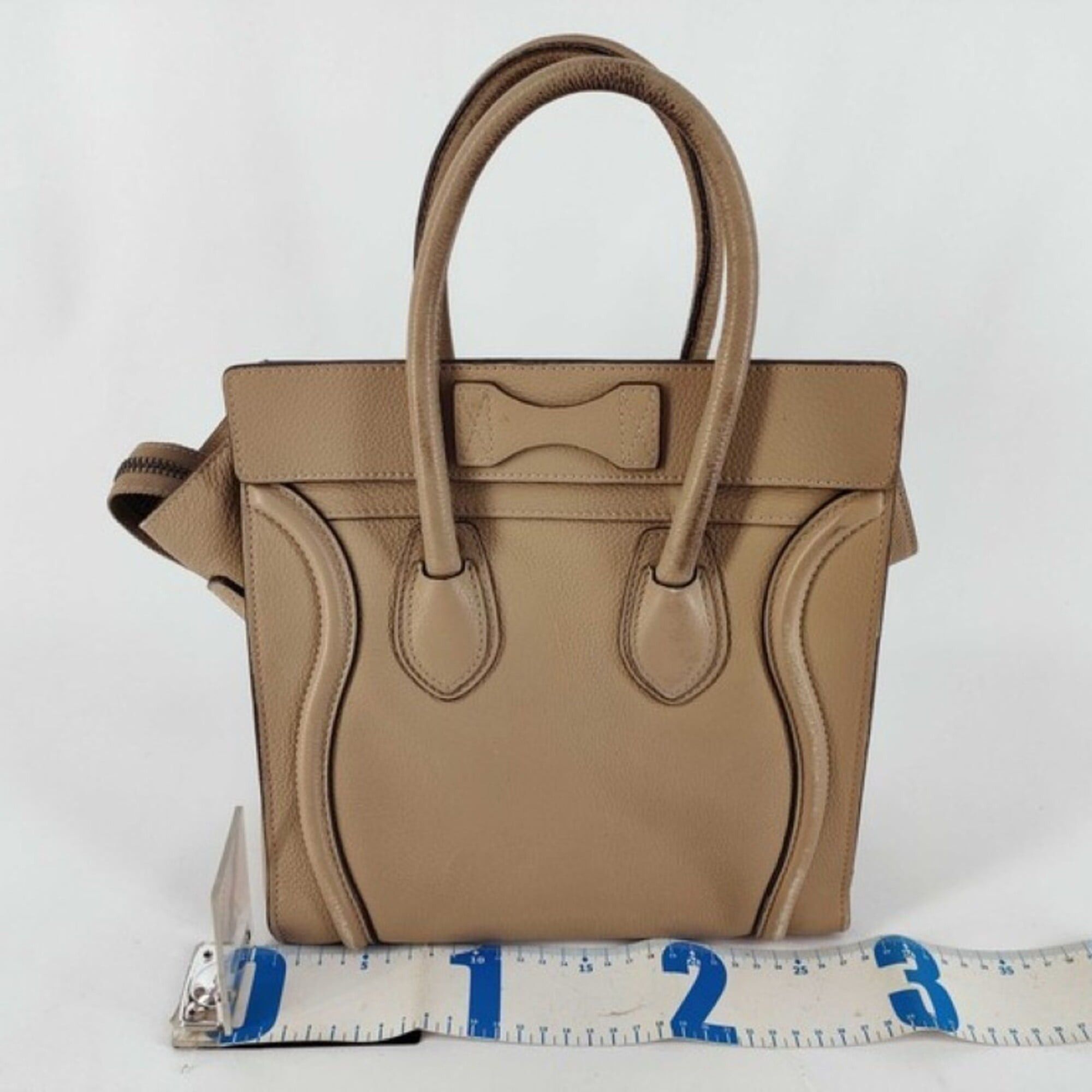 Celine Celine Luggage Micro Shopper Handbag, Brown Leather, Women's Size ONE SIZE - 2 Thumbnail