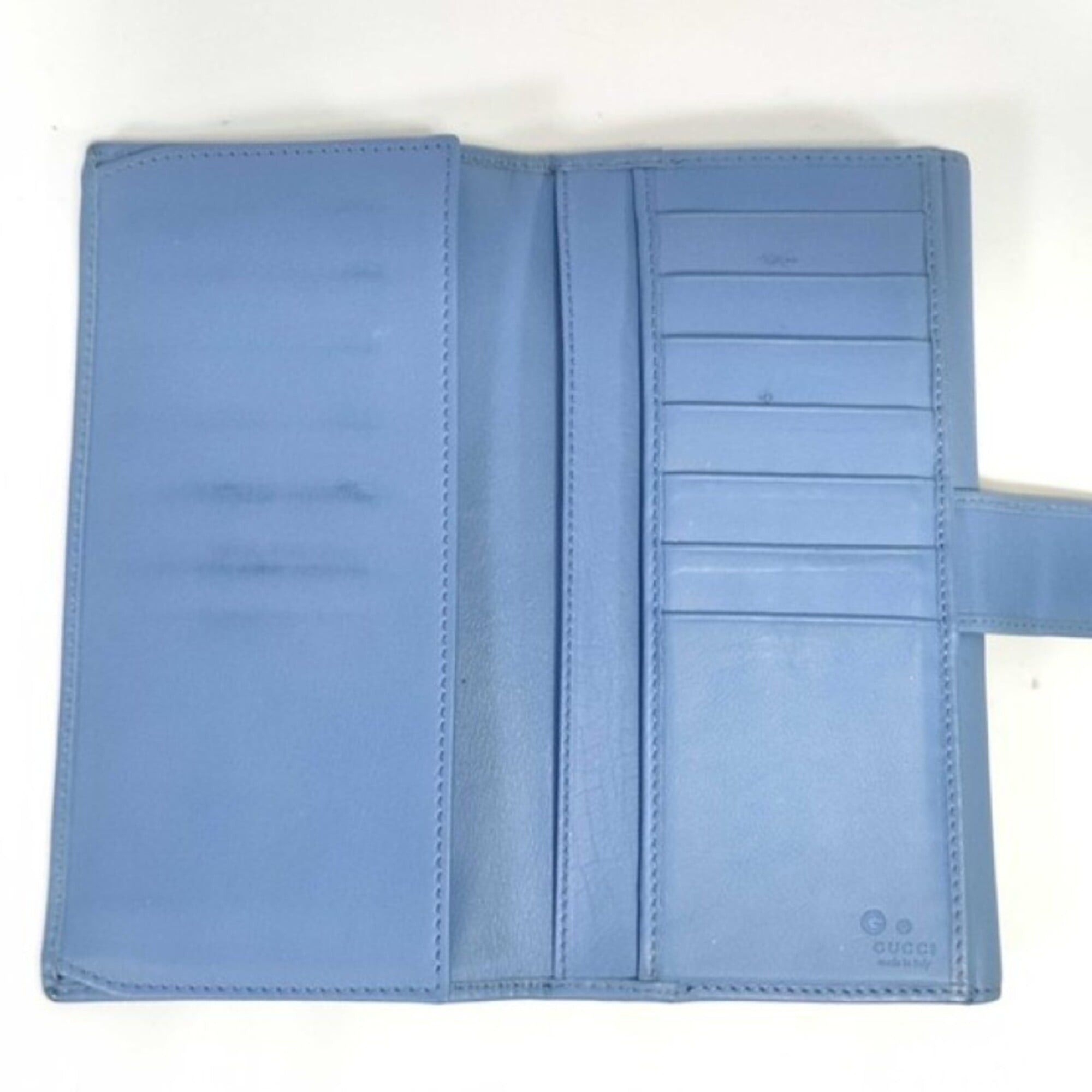 Gucci GUCCI long wallet, Interlocking G design, 231843, blue leather, women's, studs. Size ONE SIZE - 8 Thumbnail