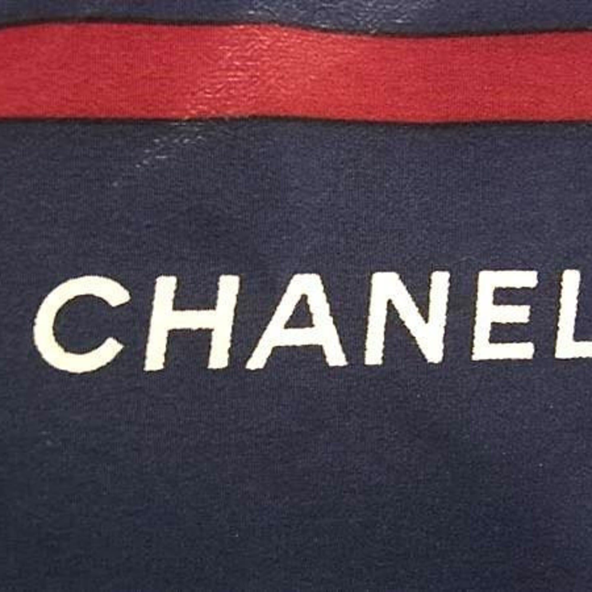Chanel Chanel Stole/Scarf, Navy x Multicolor Silk, Women's Shawl Size ONE SIZE - 4 Thumbnail
