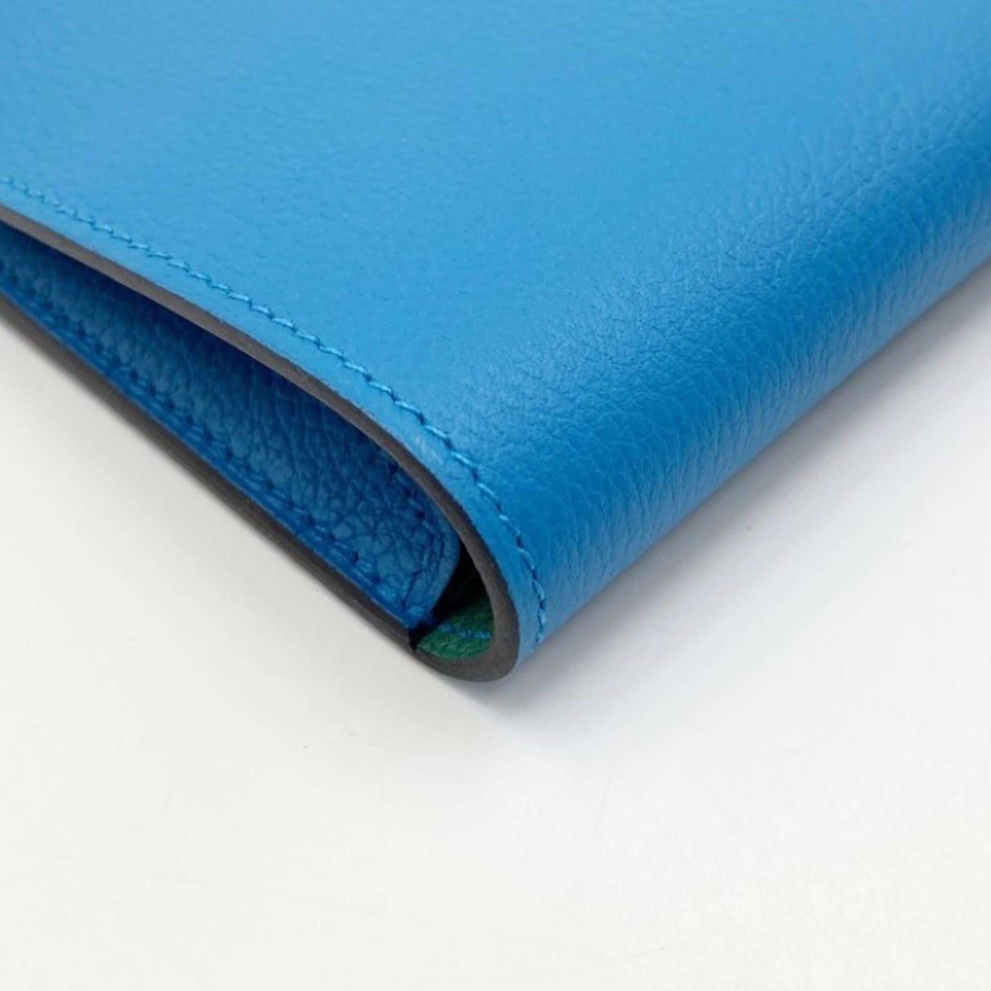 Hermes Hermes Long Wallet R.M.S Tutan Man Blue Green Evercolor Men's Women's Size ONE SIZE - 4 Thumbnail