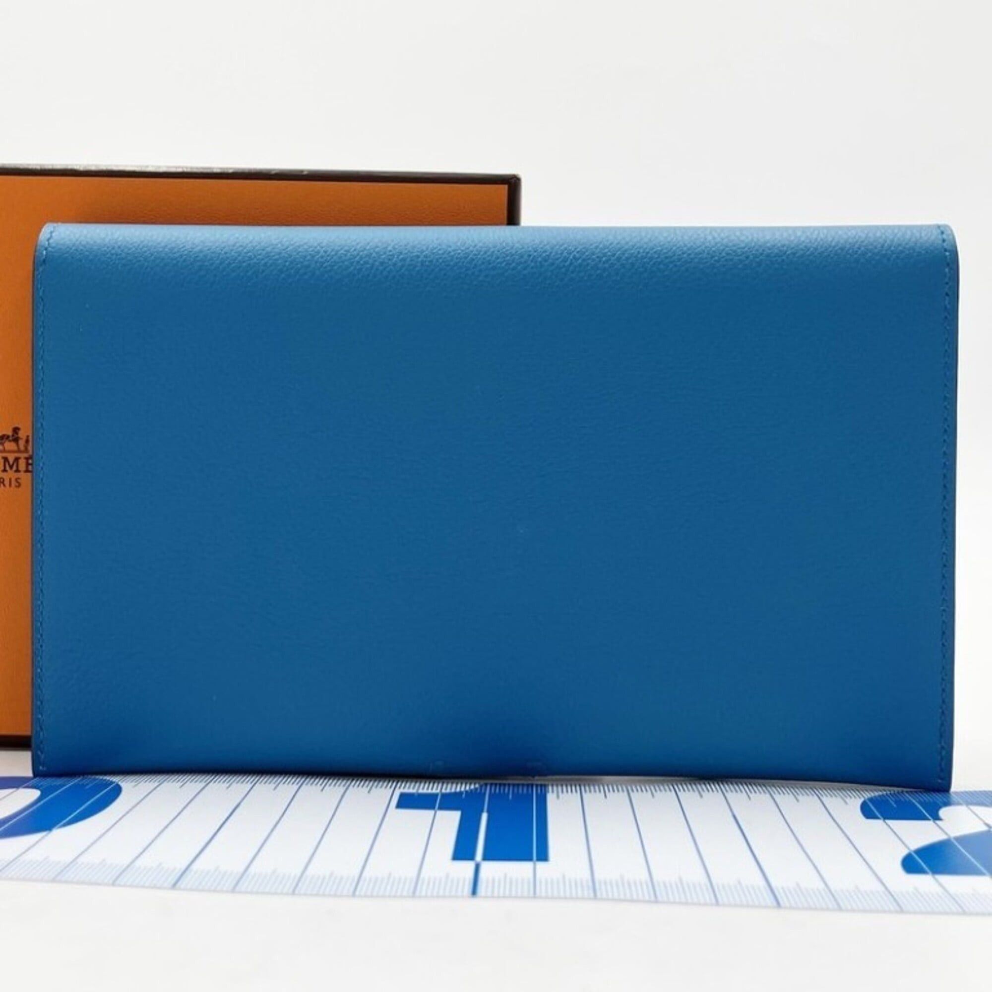 Hermes Hermes Long Wallet R.M.S Tutan Man Blue Green Evercolor Men's Women's Size ONE SIZE - 2 Thumbnail