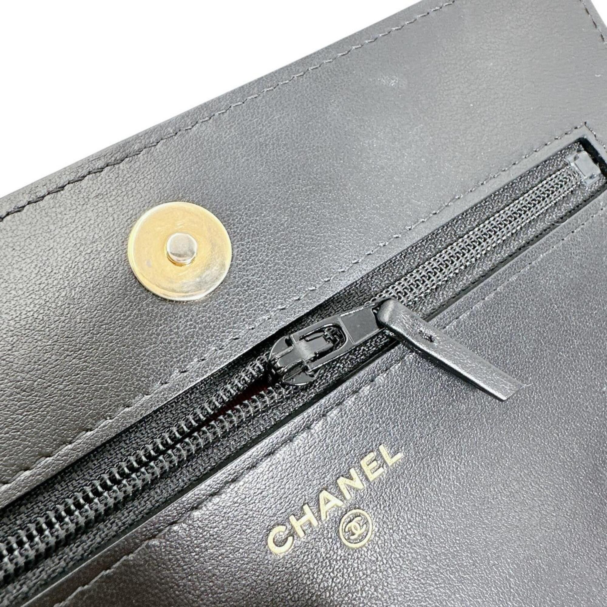 Chanel Chanel Shoulder Bag Chain Wallet Long CHANEL19 Lambskin Black Size ONE SIZE - 15 Thumbnail