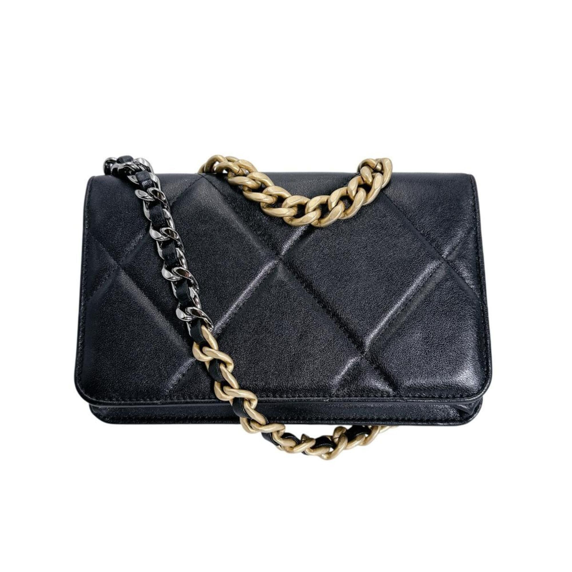 Chanel Chanel Shoulder Bag Chain Wallet Long CHANEL19 Lambskin Black Size ONE SIZE - 2 Thumbnail