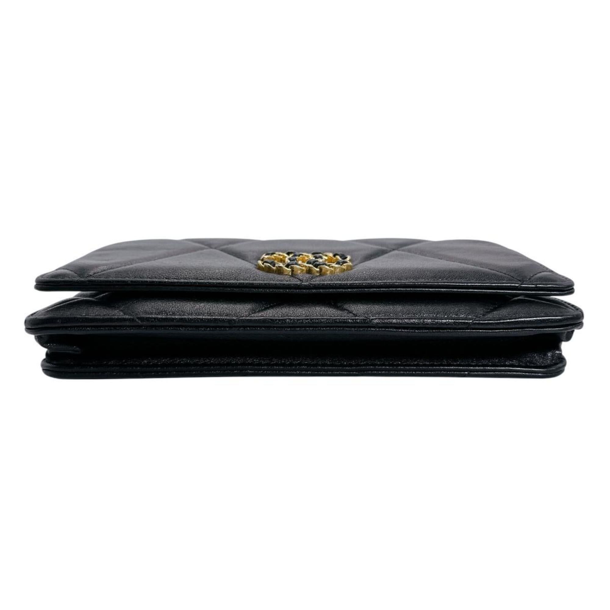 Chanel Chanel Shoulder Bag Chain Wallet Long CHANEL19 Lambskin Black Size ONE SIZE - 5 Thumbnail