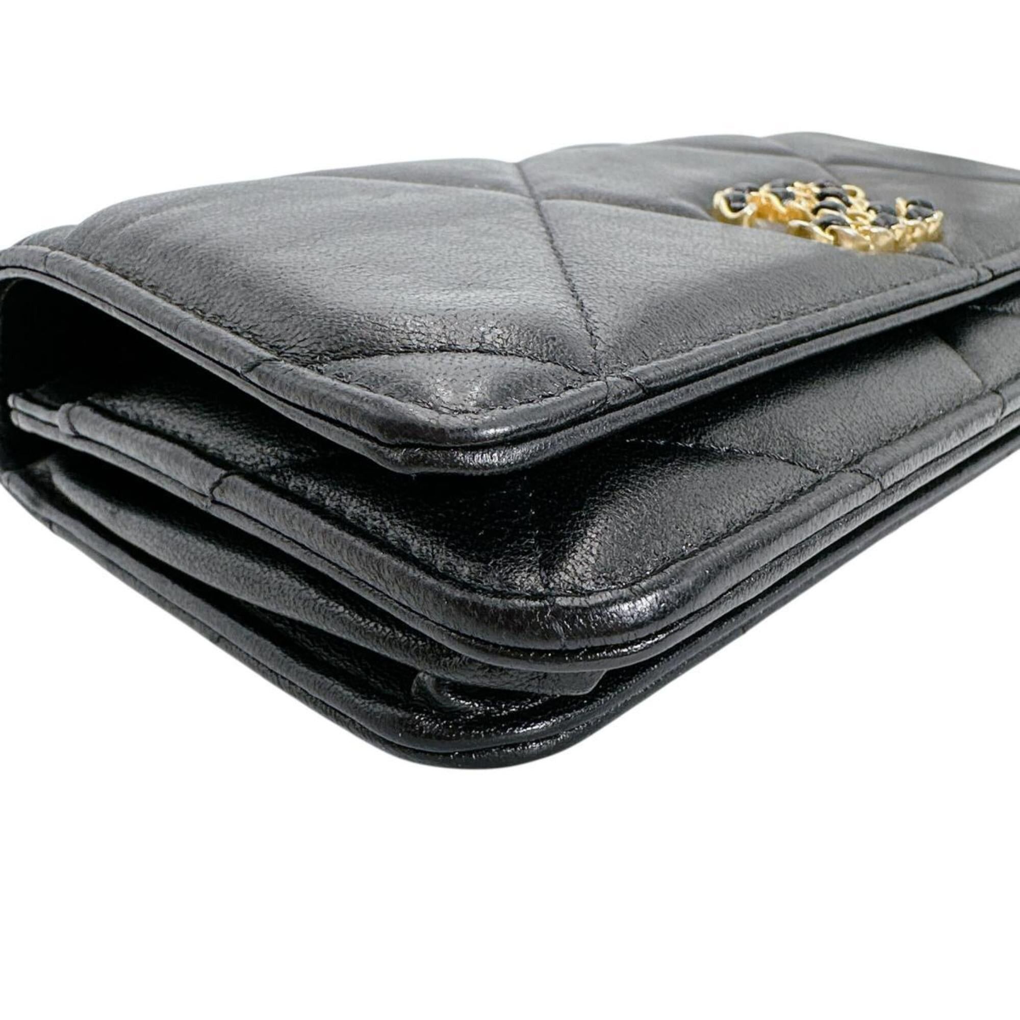 Chanel Chanel Shoulder Bag Chain Wallet Long CHANEL19 Lambskin Black Size ONE SIZE - 7 Thumbnail