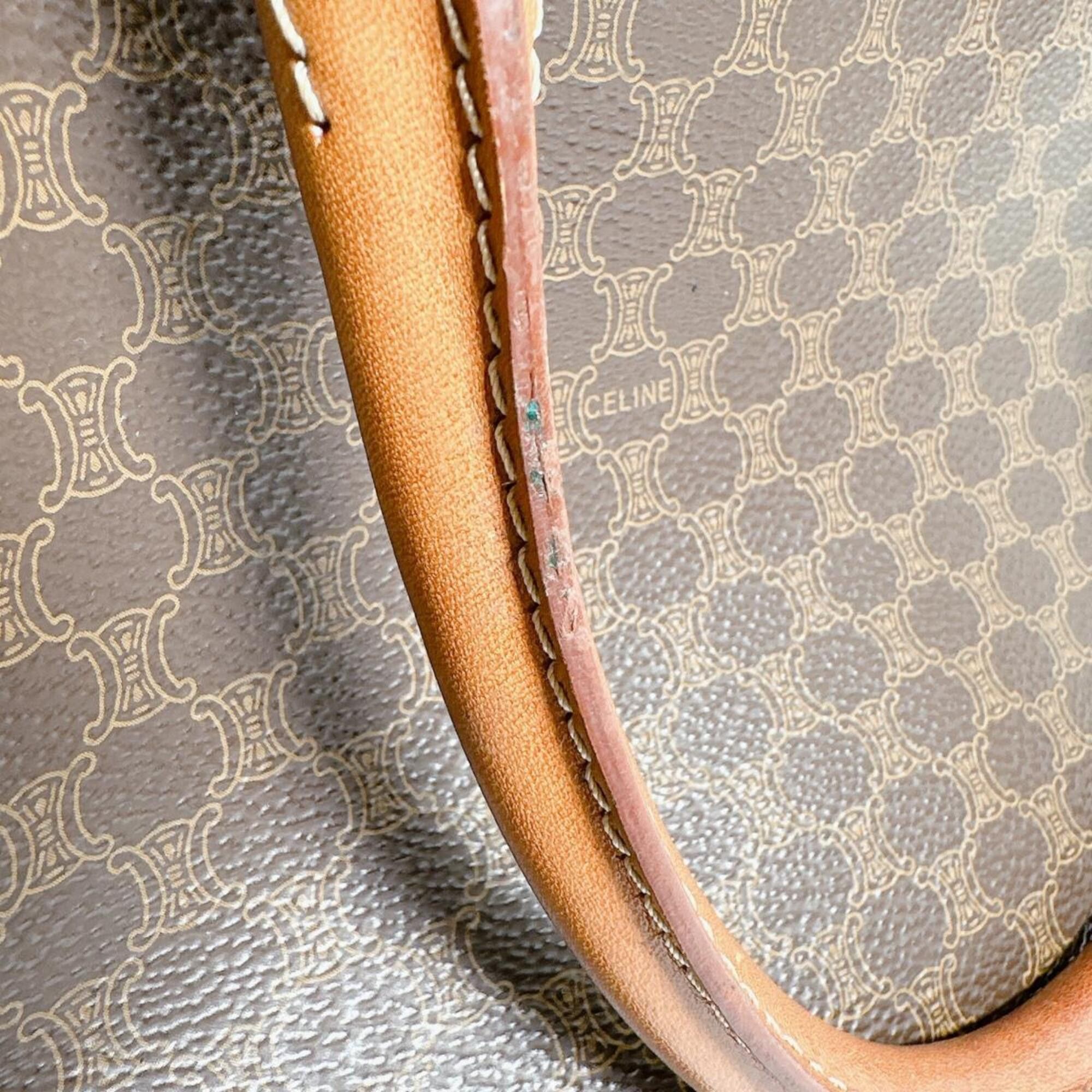 Celine Celine handbag, leather, Macadam pattern, brown. Size ONE SIZE - 14 Thumbnail