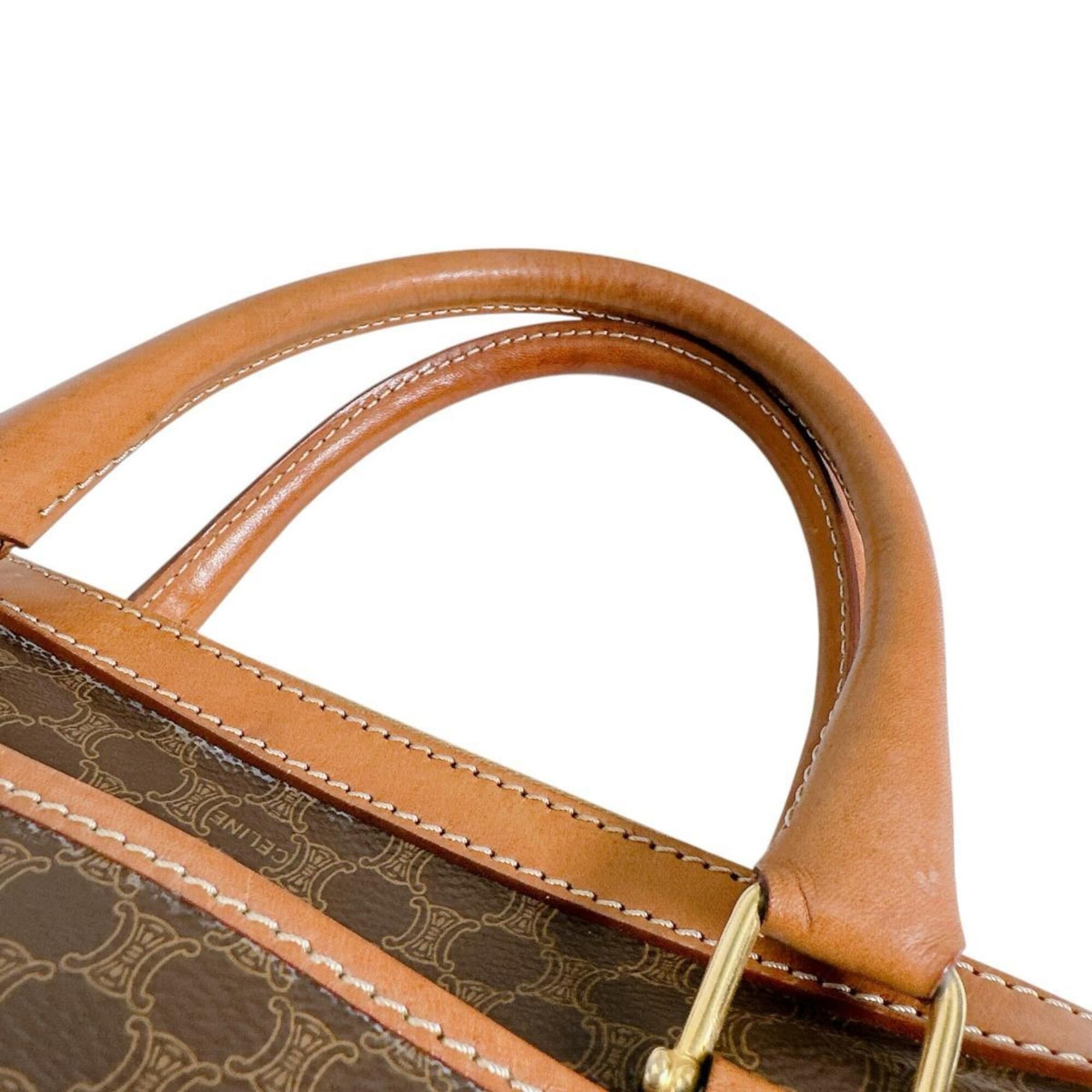 Celine Celine handbag, leather, Macadam pattern, brown. Size ONE SIZE - 9 Thumbnail