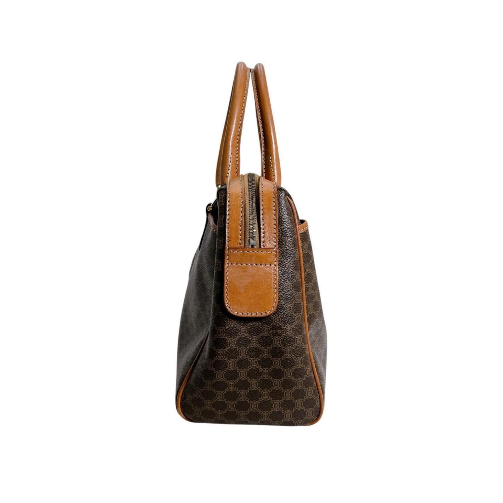 Celine Celine handbag, leather, Macadam pattern, brown. Size ONE SIZE - 3 Thumbnail