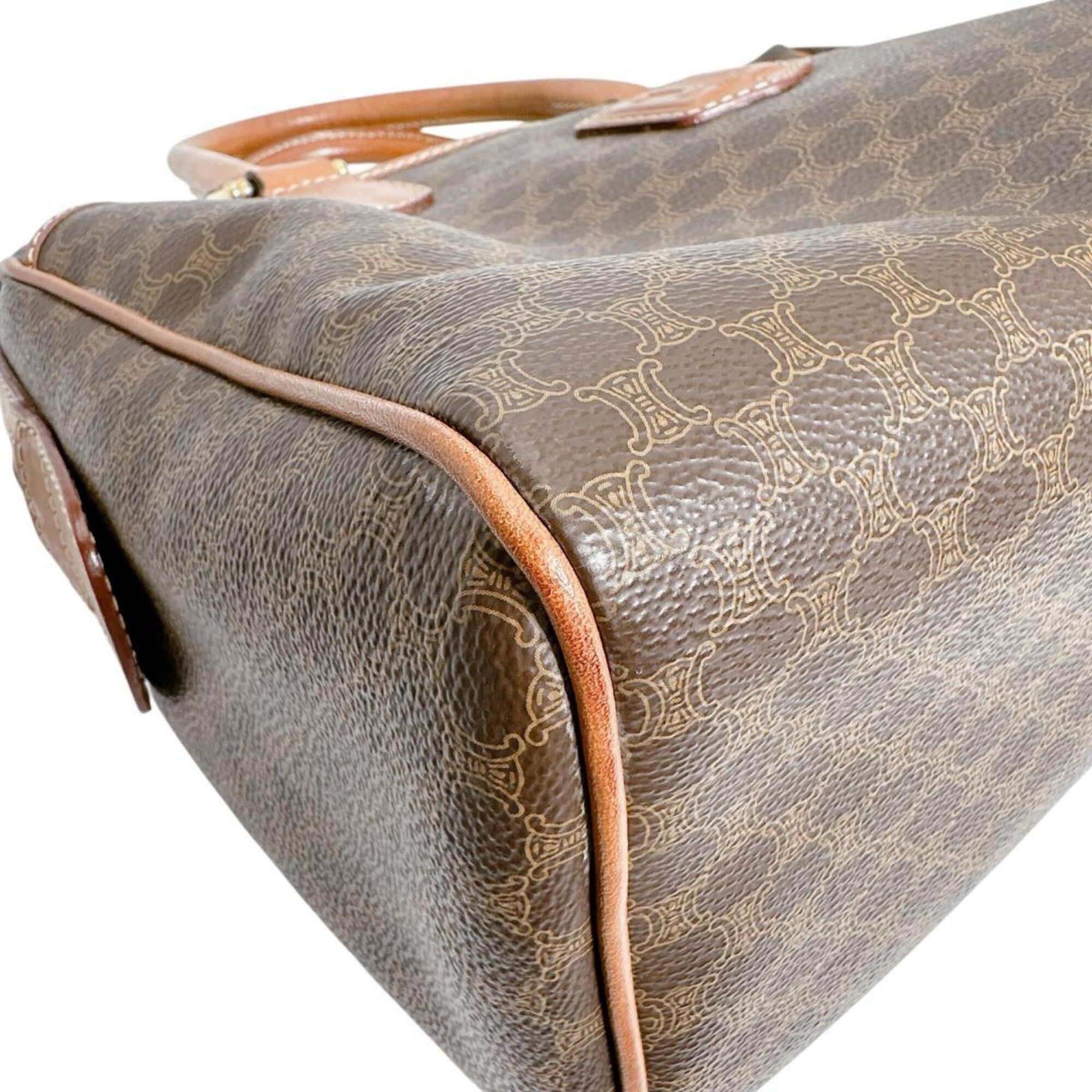Celine Celine handbag, leather, Macadam pattern, brown. Size ONE SIZE - 6 Thumbnail