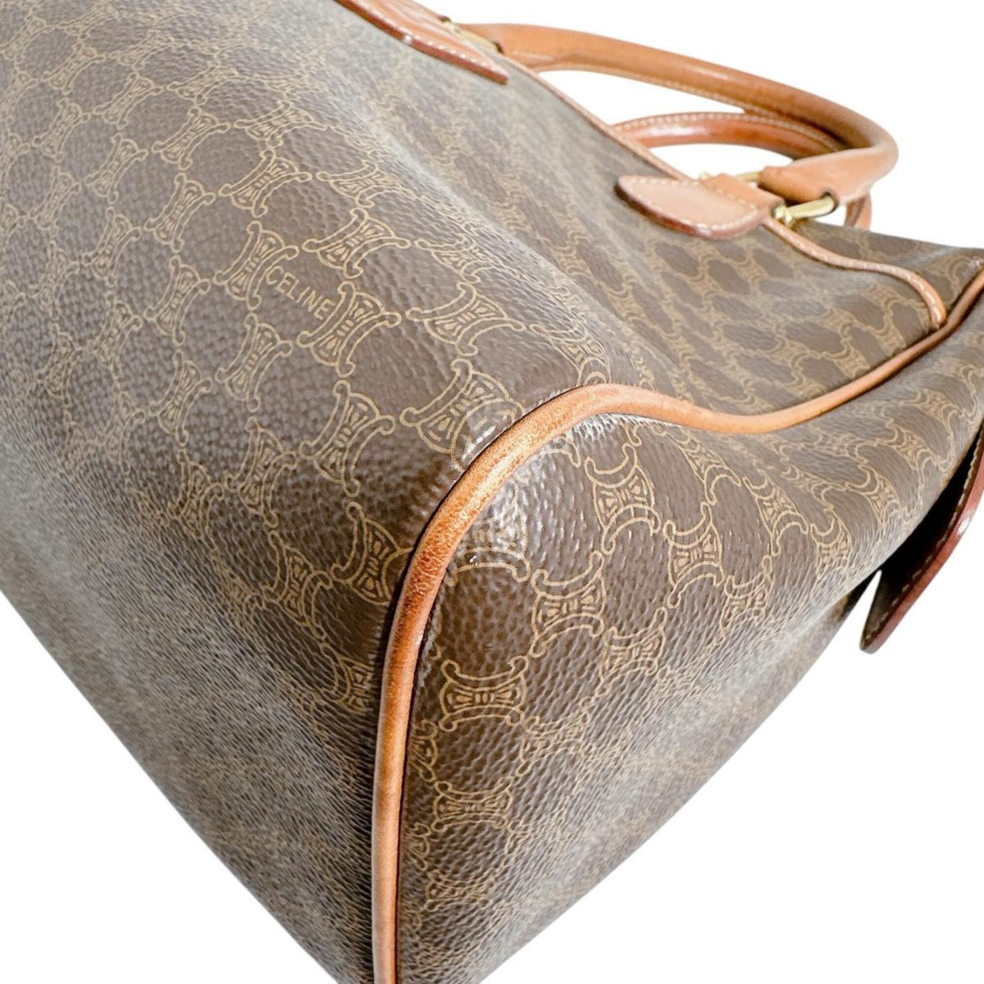 Celine Celine handbag, leather, Macadam pattern, brown. Size ONE SIZE - 5 Thumbnail