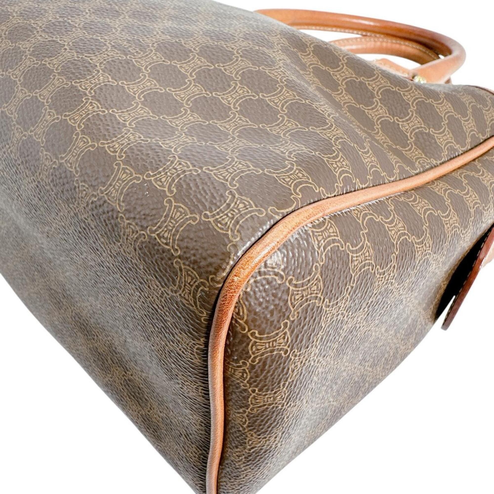 Celine Celine handbag, leather, Macadam pattern, brown. Size ONE SIZE - 7 Thumbnail