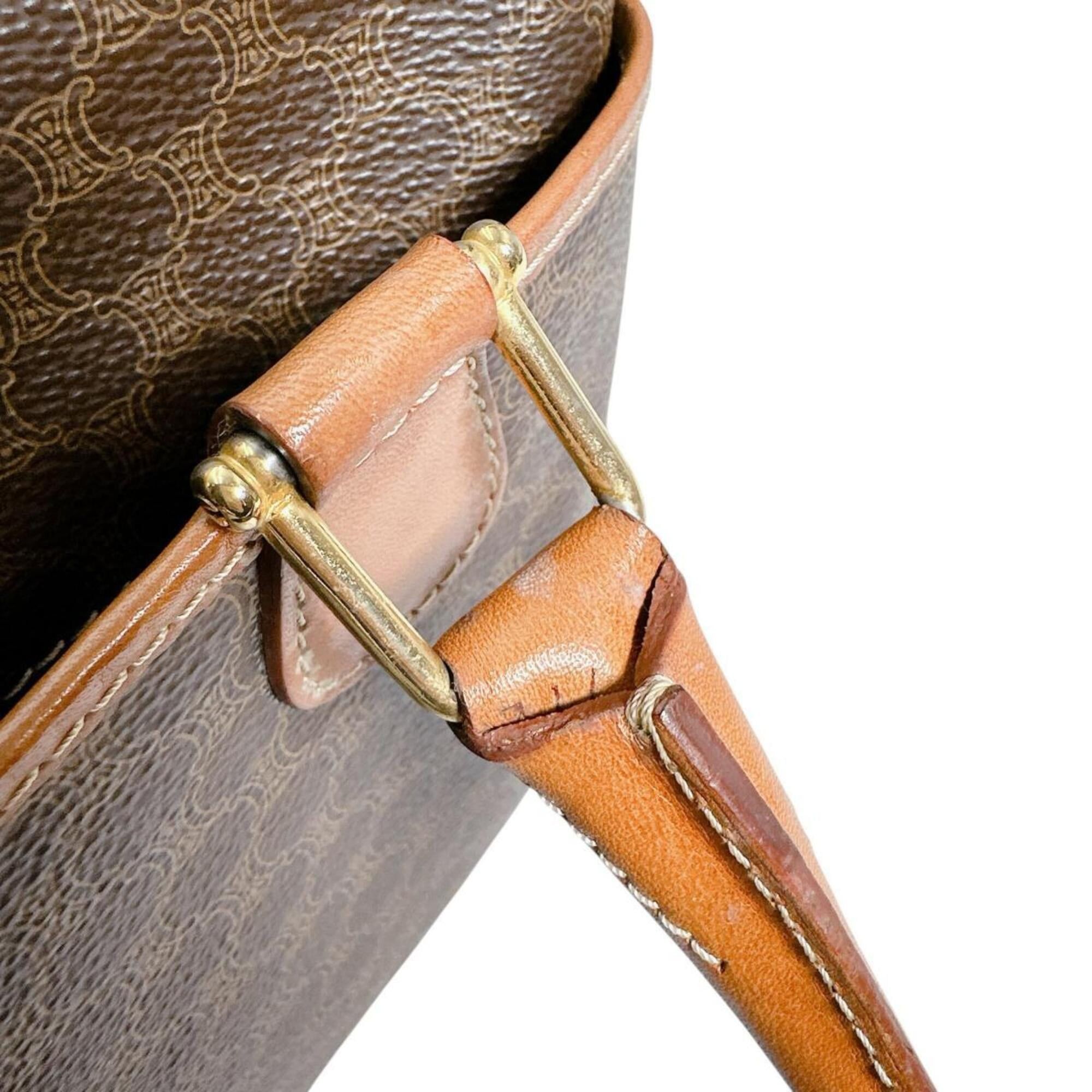 Celine Celine handbag, leather, Macadam pattern, brown. Size ONE SIZE - 15 Thumbnail