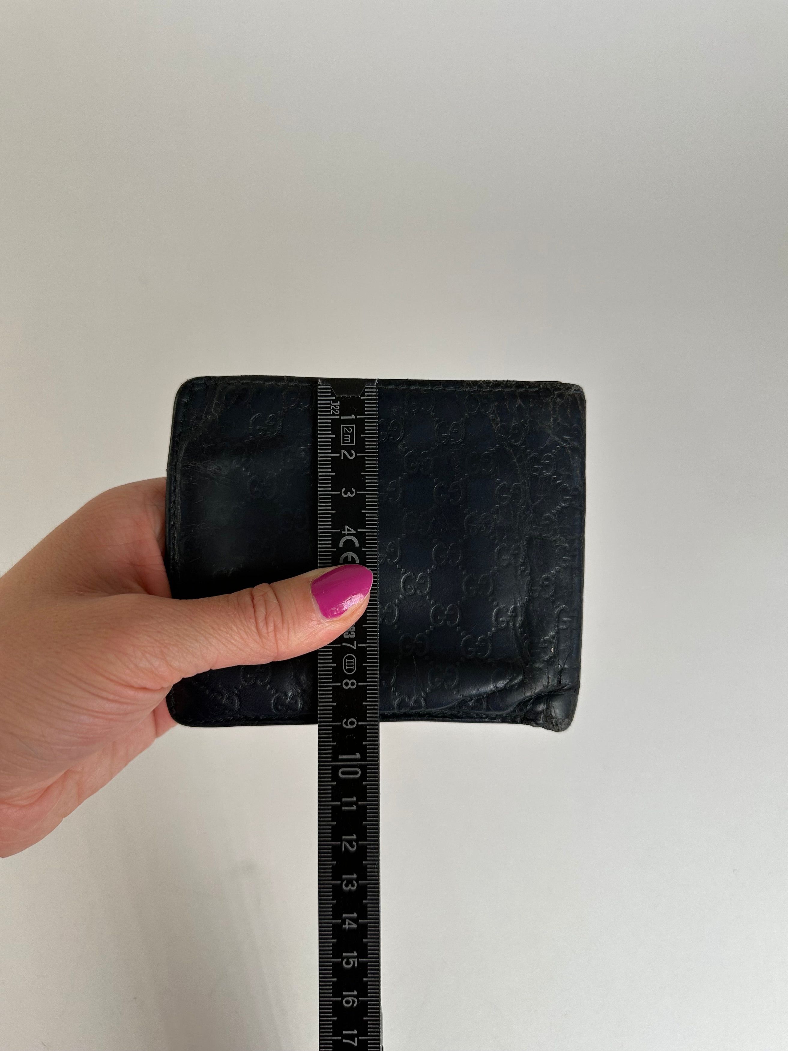 Gucci Vintage Microssima Bifold Wallet Navy Blue Size ONE SIZE - 10 Thumbnail