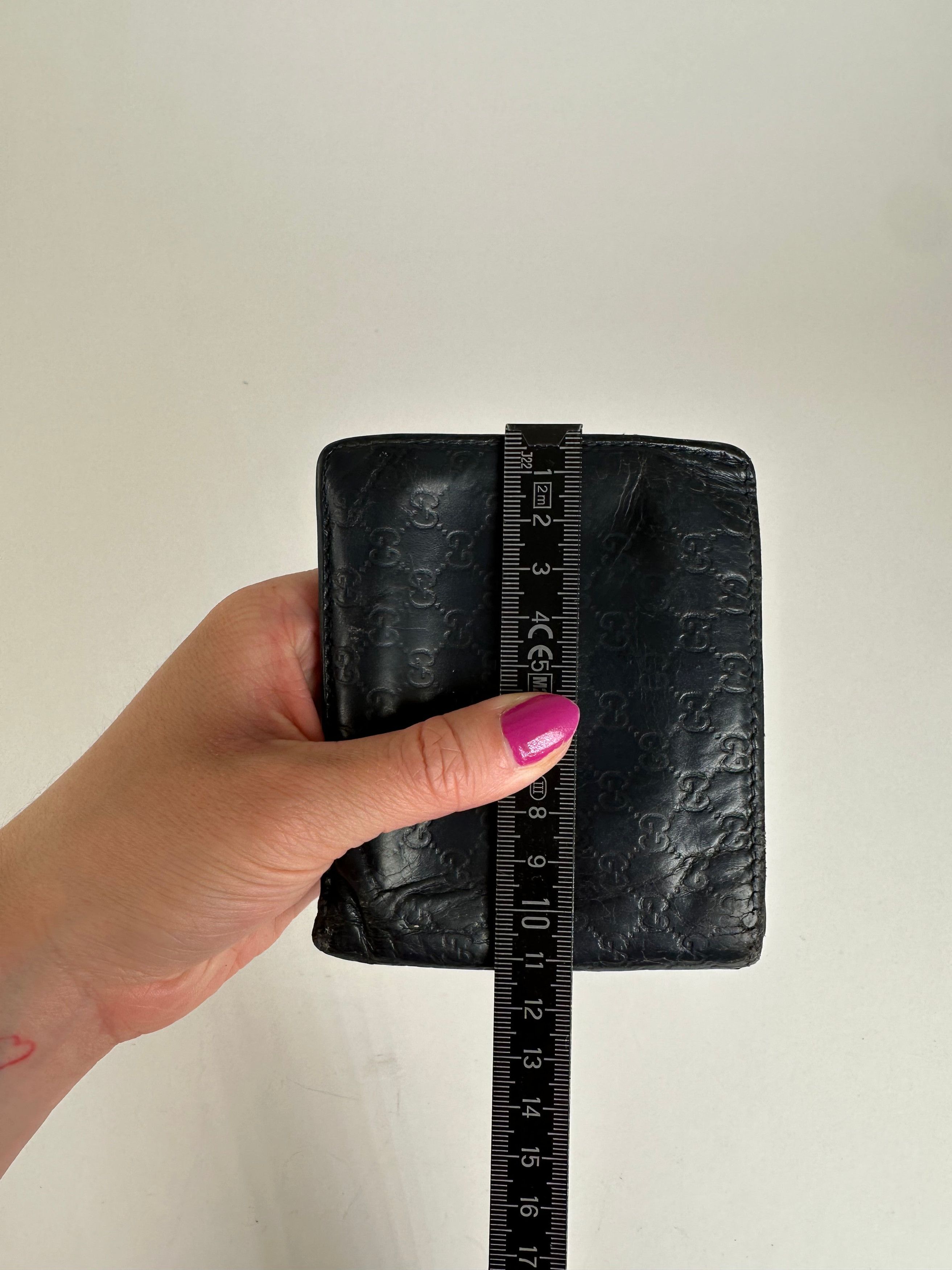Gucci Vintage Microssima Bifold Wallet Navy Blue Size ONE SIZE - 9 Thumbnail