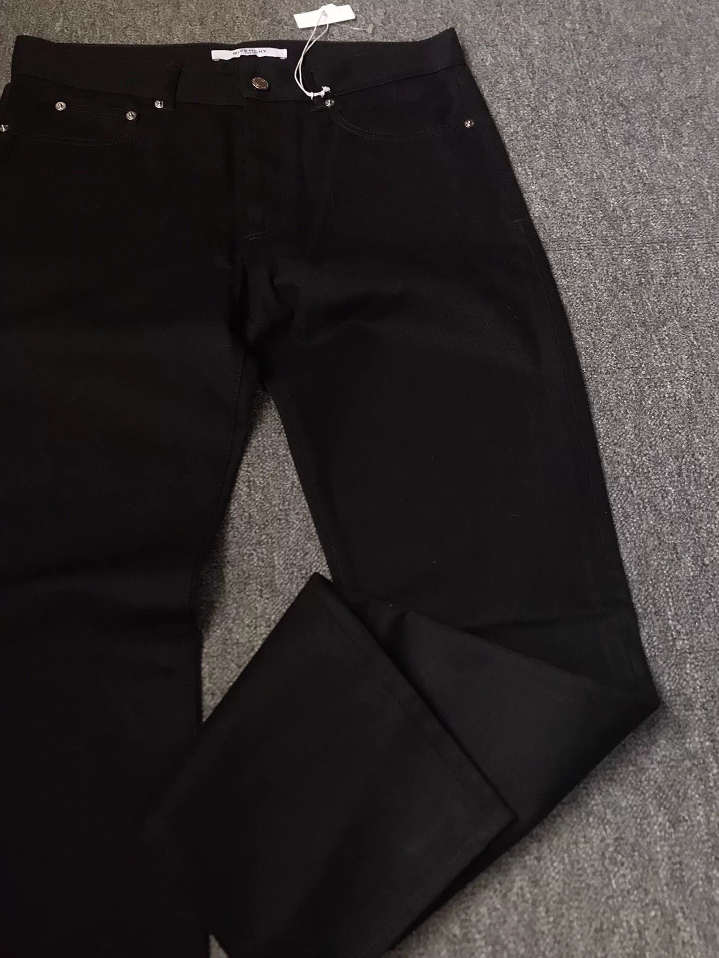 Givenchy Givenchy Black Straight-Leg Embroidered Jeans Size US 32 / EU 48 - 2 Thumbnail
