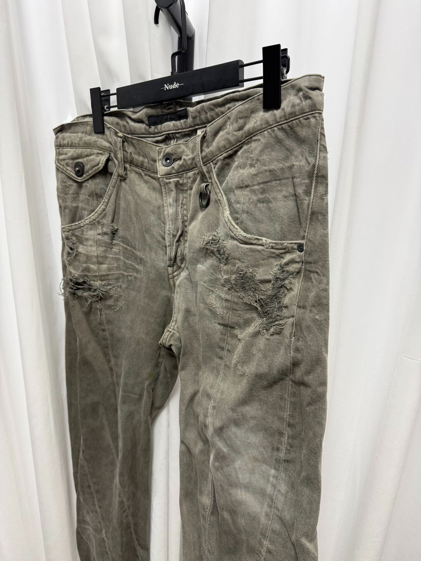 Julius Julius 7 10SS Distressed Mud-Dye Slim Pants Size US 26 / EU 42 - 4 Thumbnail